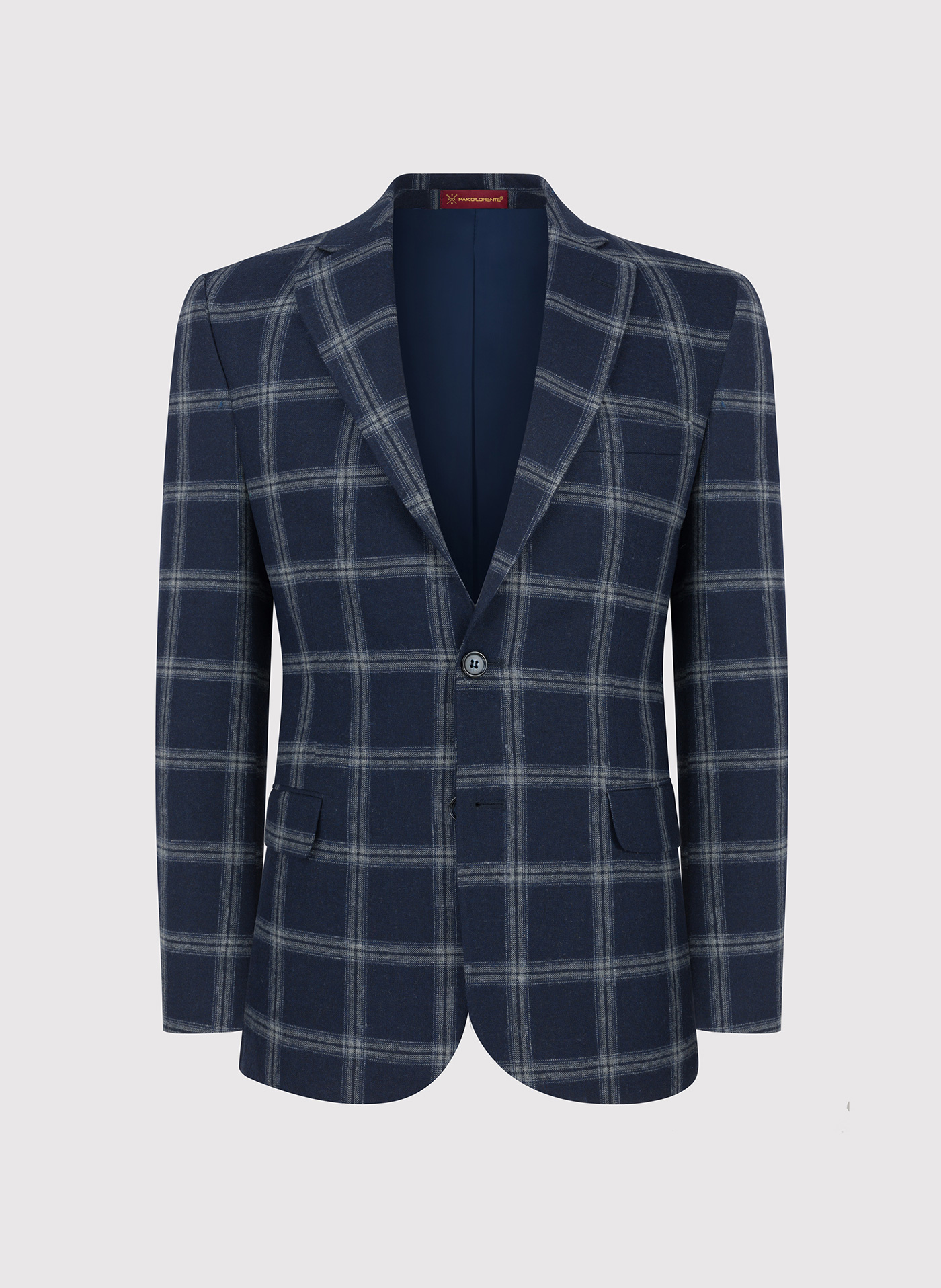 Granatowa marynarka casual w jasną kratkę - Pako Lorente