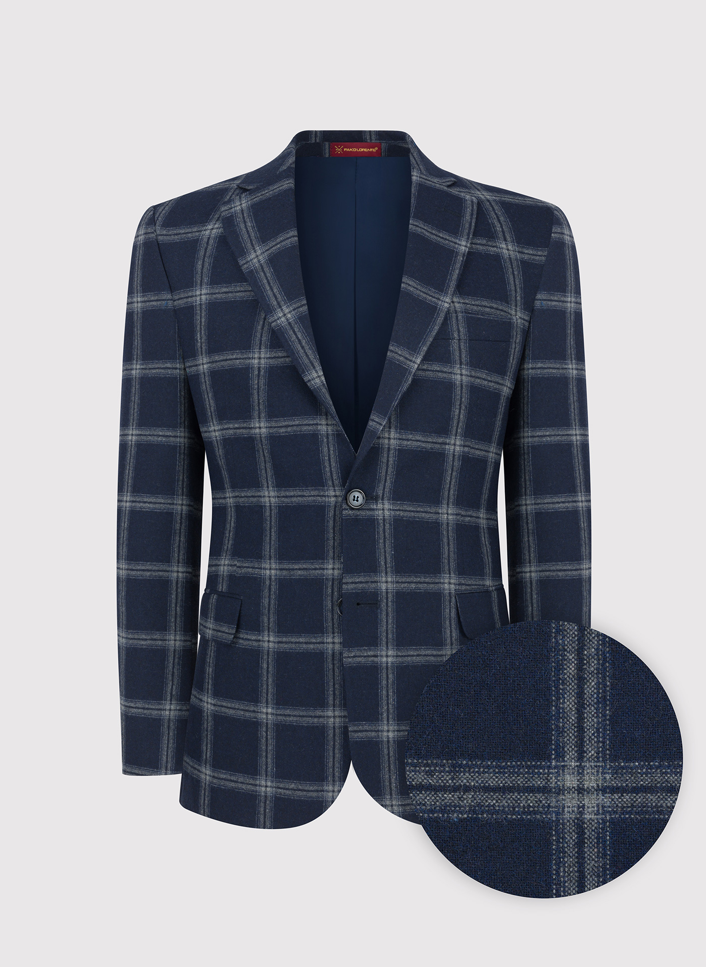 Granatowa marynarka casual w jasną kratkę - Pako Lorente