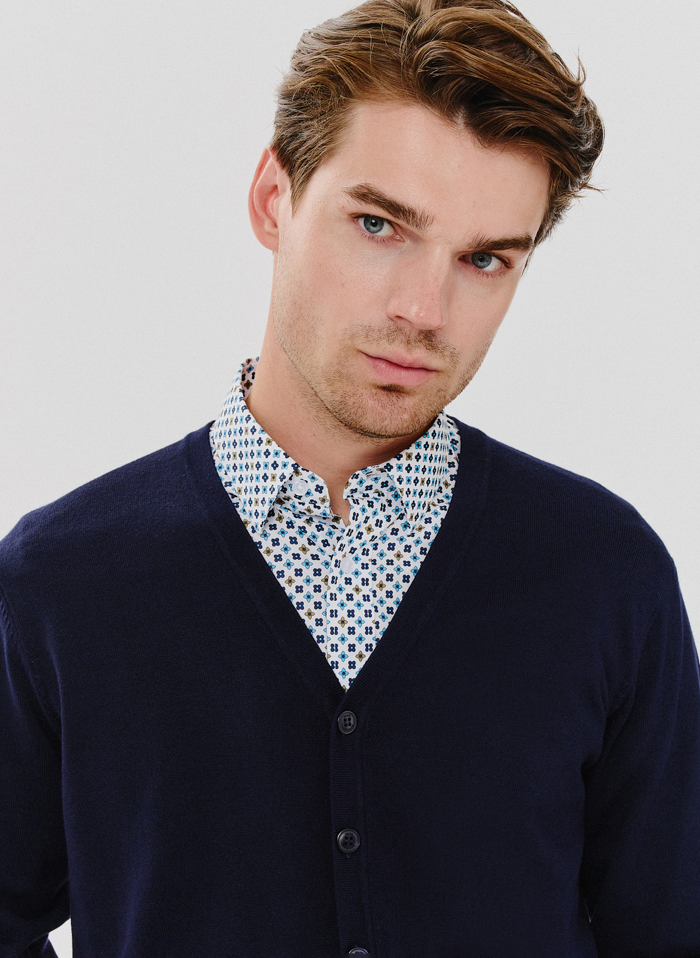 Męski kardigan w kolorze granatowym - Pako Lorente