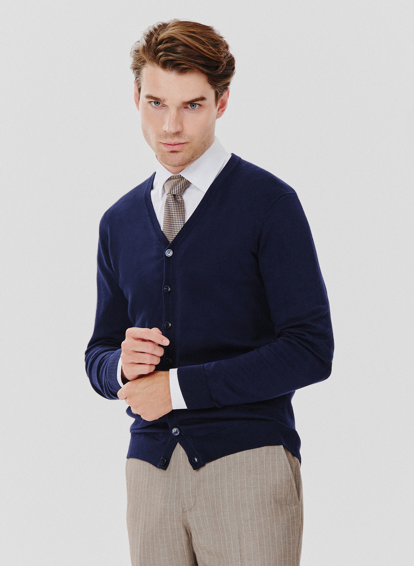 Męski kardigan w kolorze granatowym - Pako Lorente