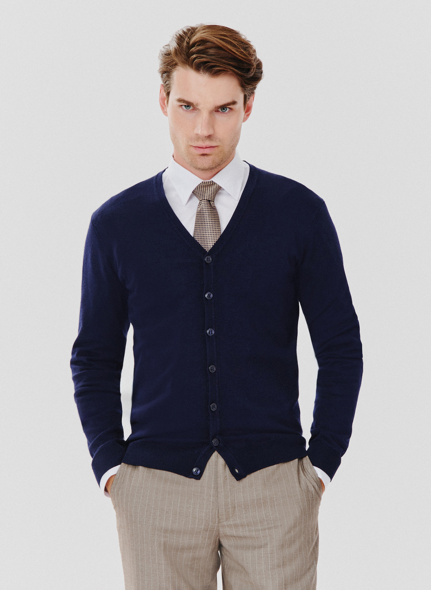 Męski kardigan w kolorze granatowym - Pako Lorente