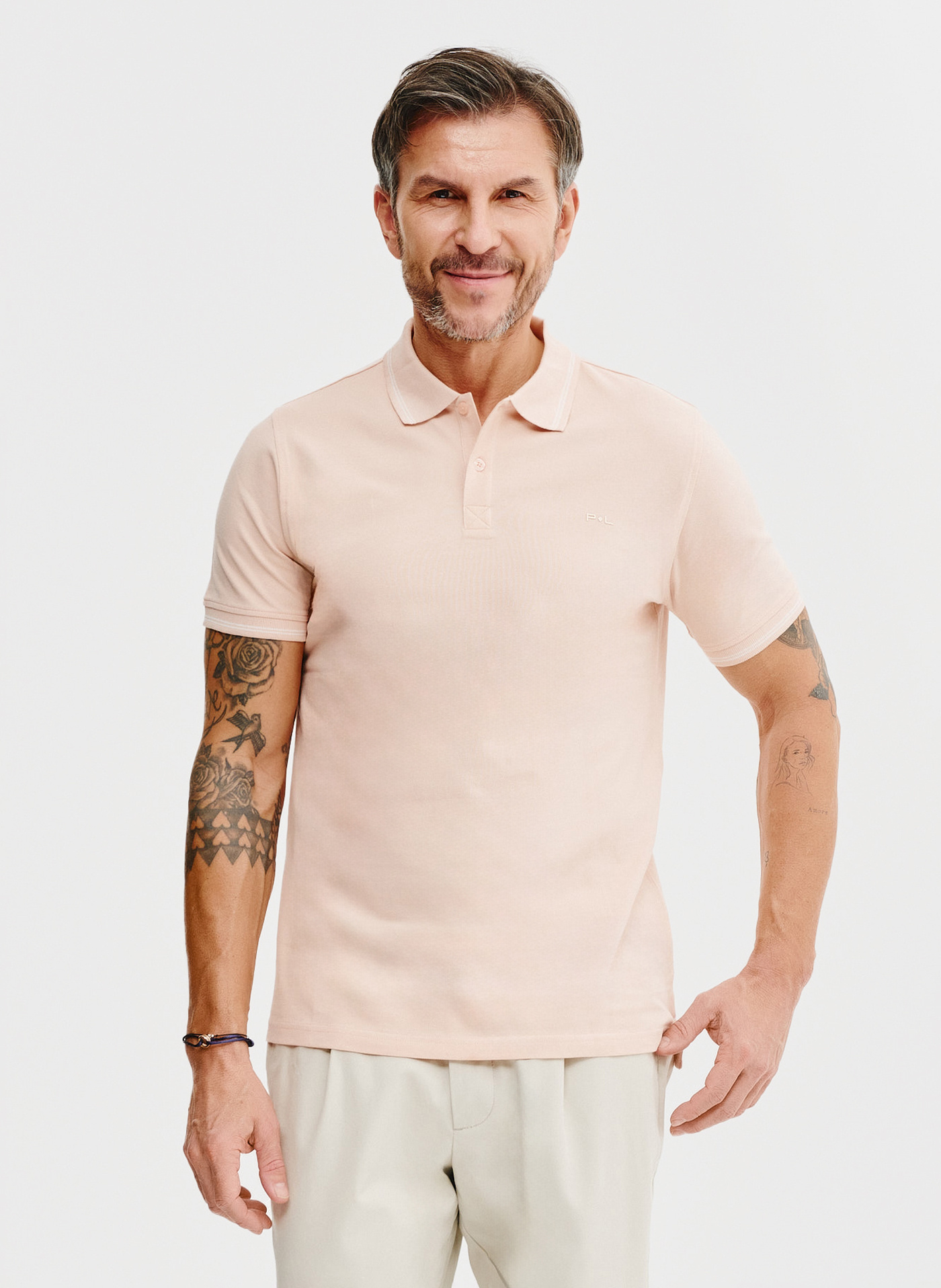 T-shirt polo w kolorze różowym - Pako Lorente