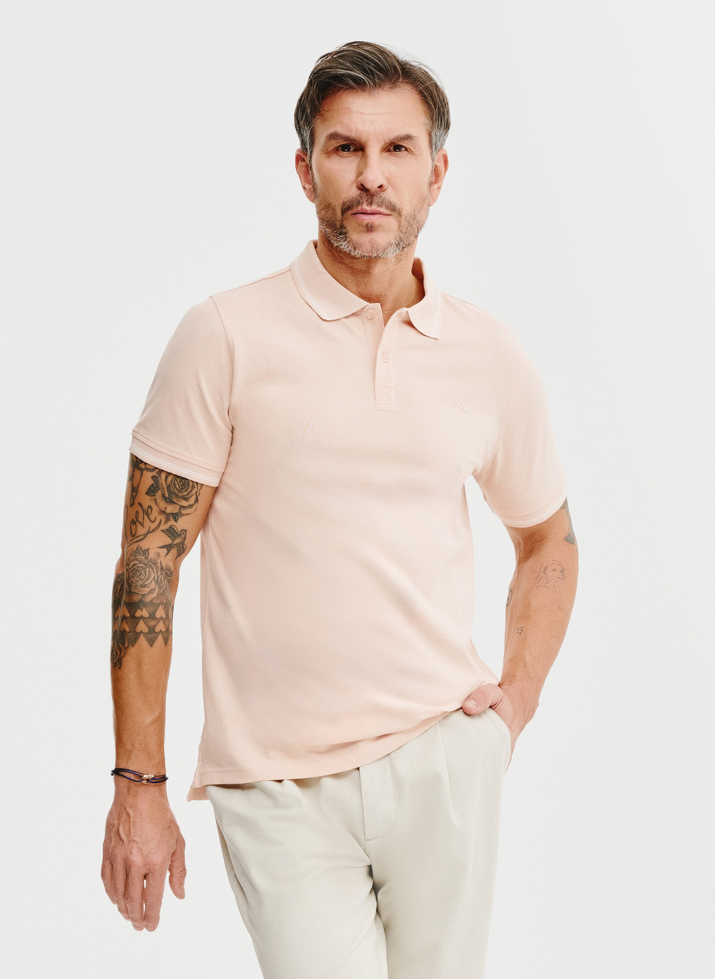 T-shirt polo w kolorze różowym - Pako Lorente