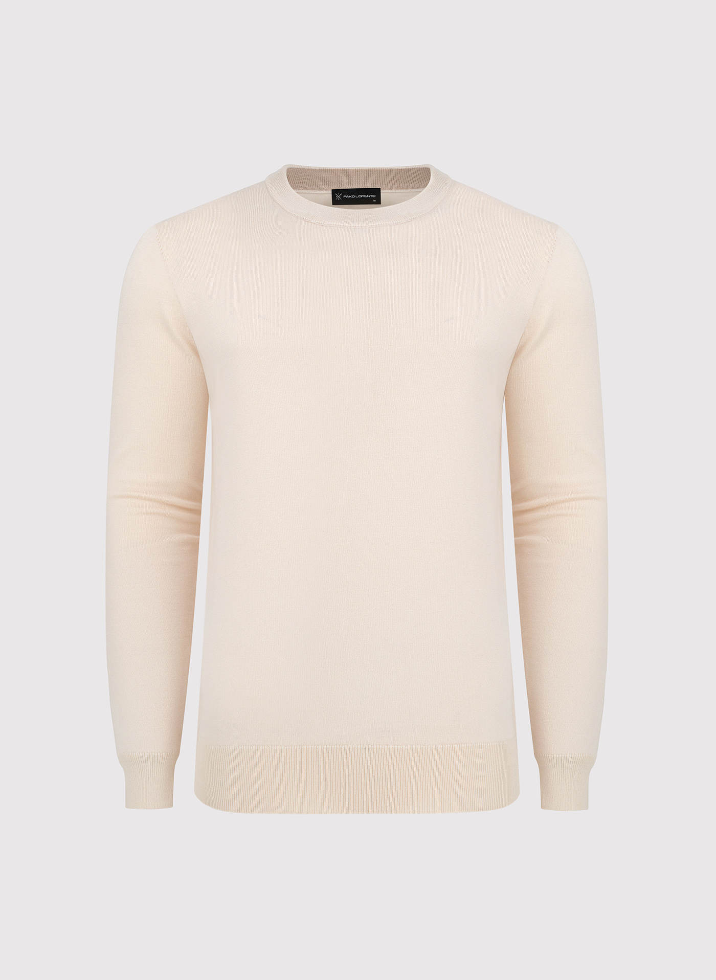 Beżowy sweter męski o-neck - Pako Lorente