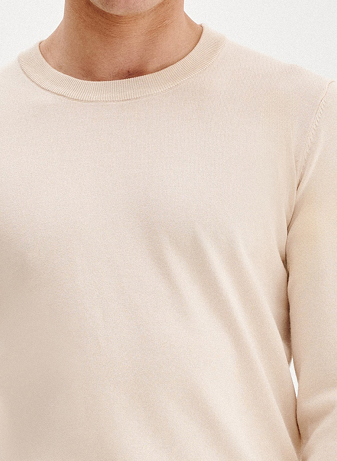 Beżowy sweter męski o-neck - Pako Lorente