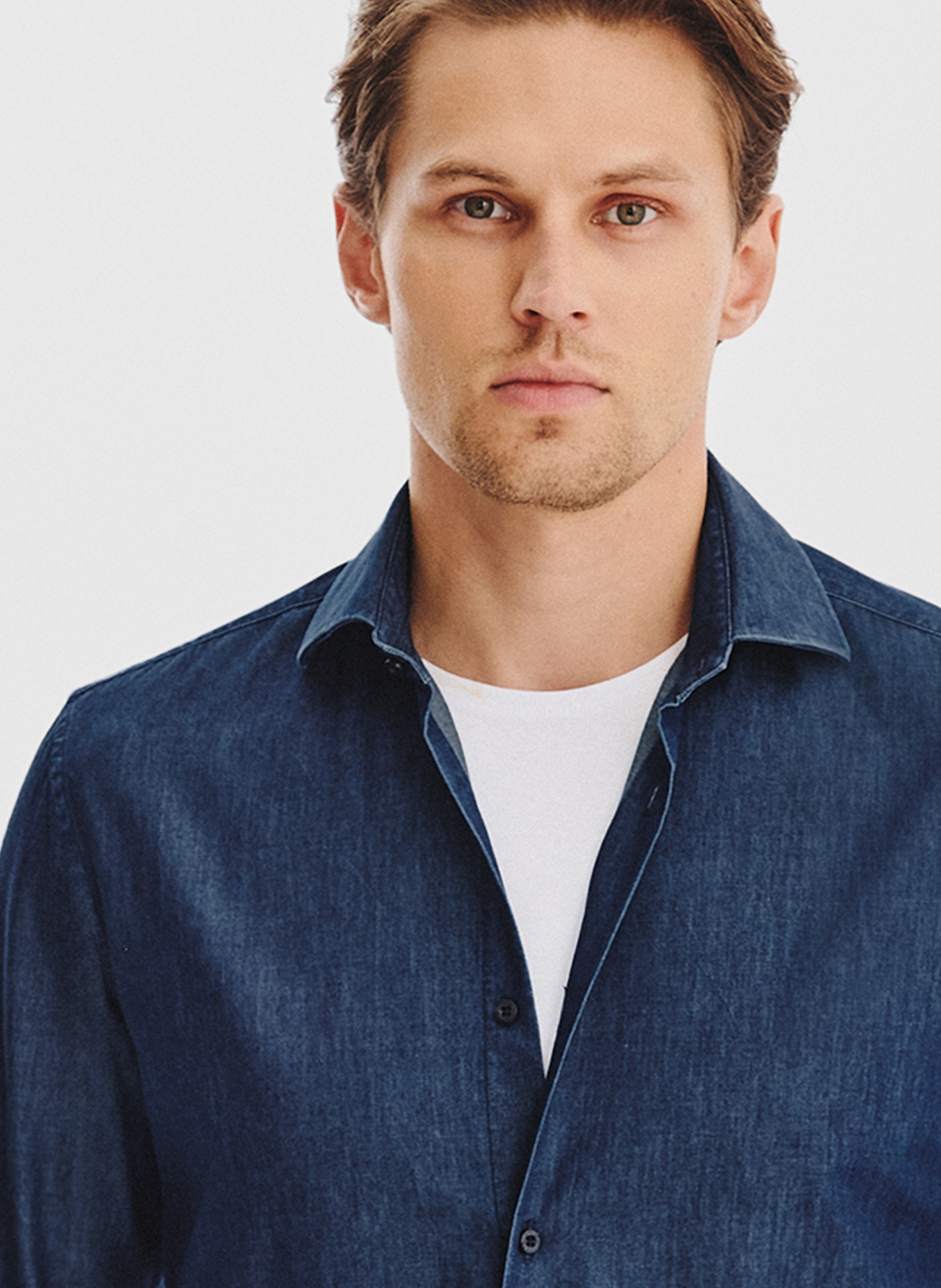 PAKO LORENTE - Granatowa koszula jeansowa - Pako Lorente