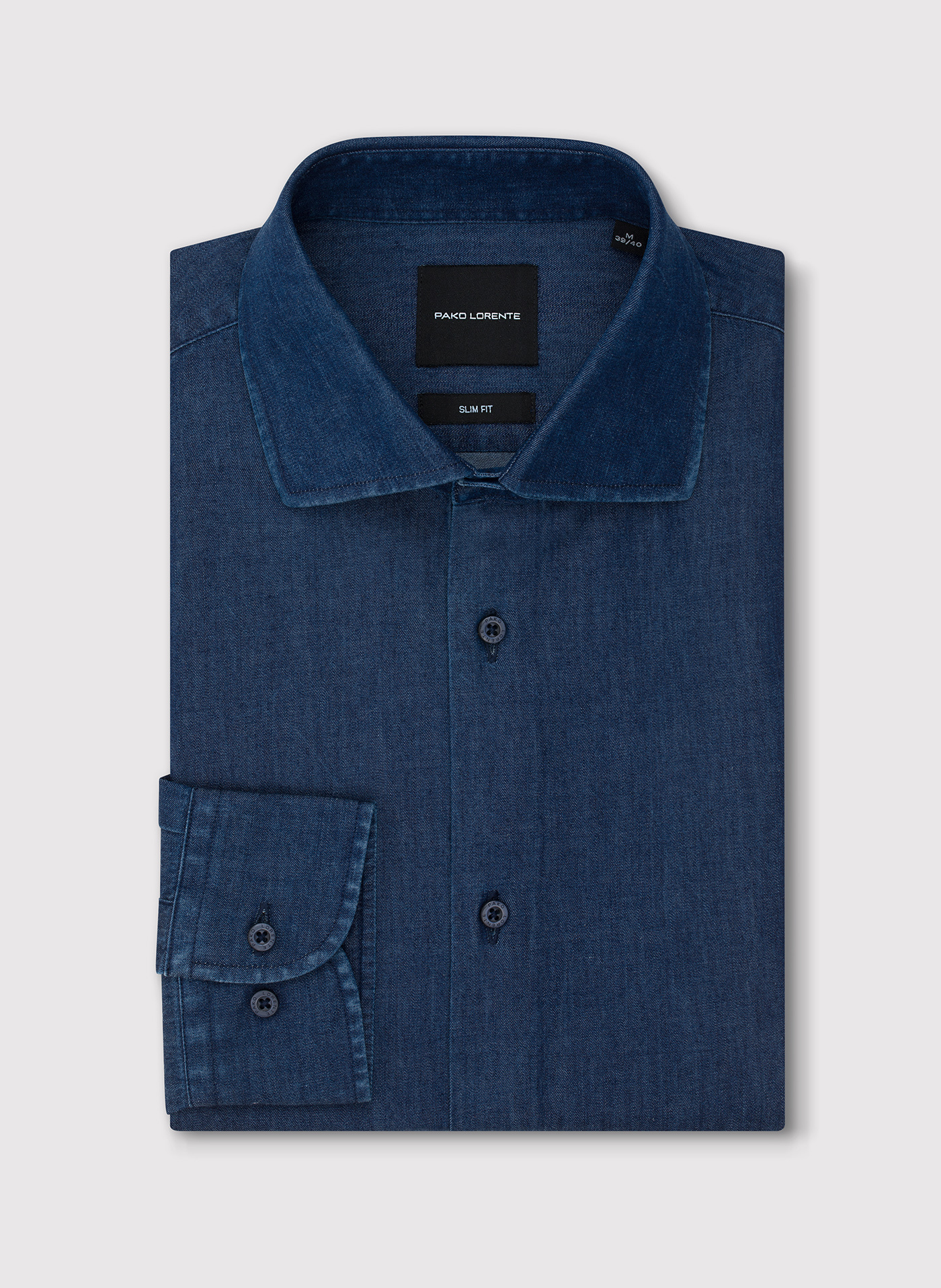 PAKO LORENTE - Granatowa koszula jeansowa - Pako Lorente