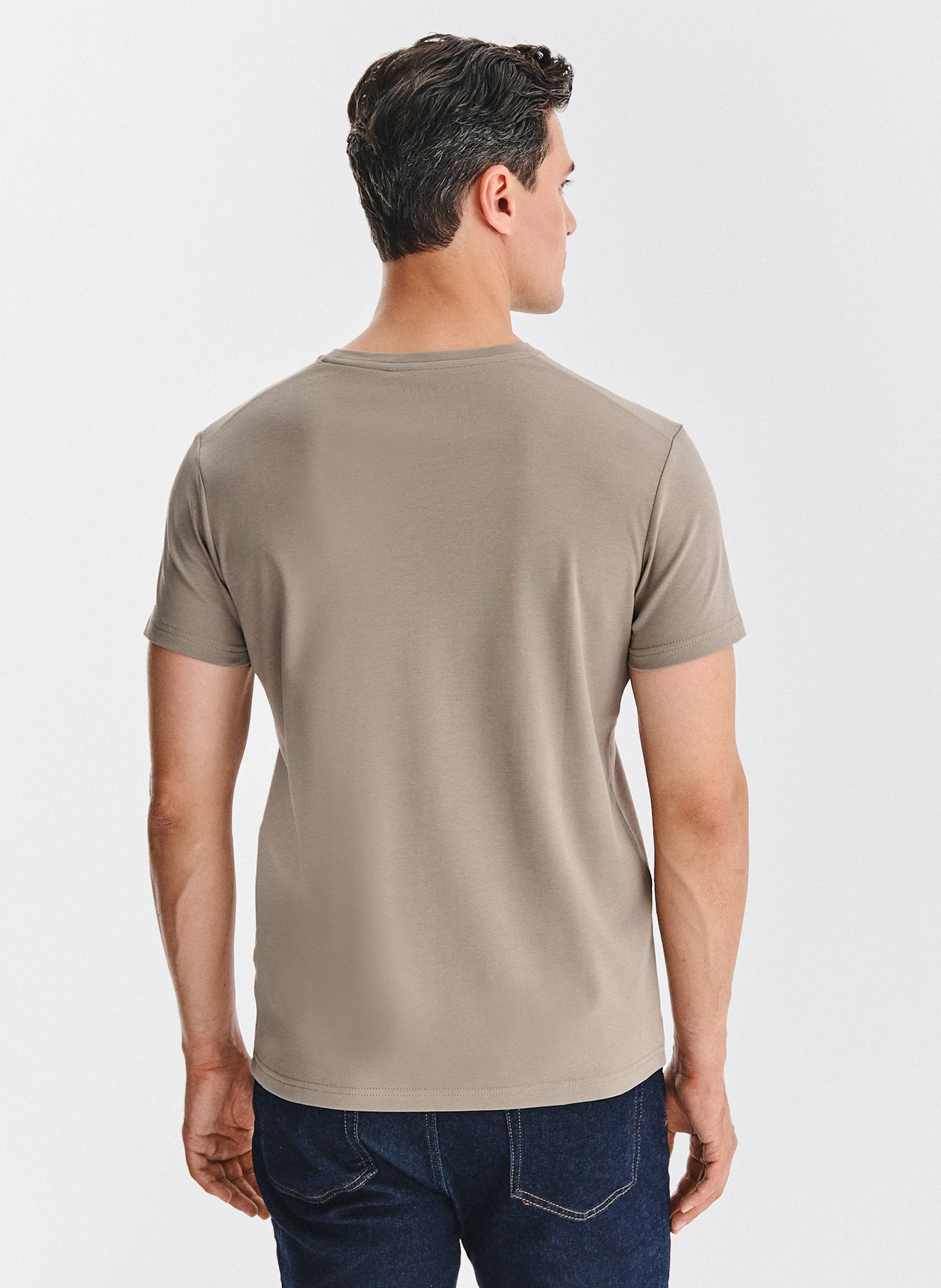 Brązowy t-shirt męski - Pako Lorente