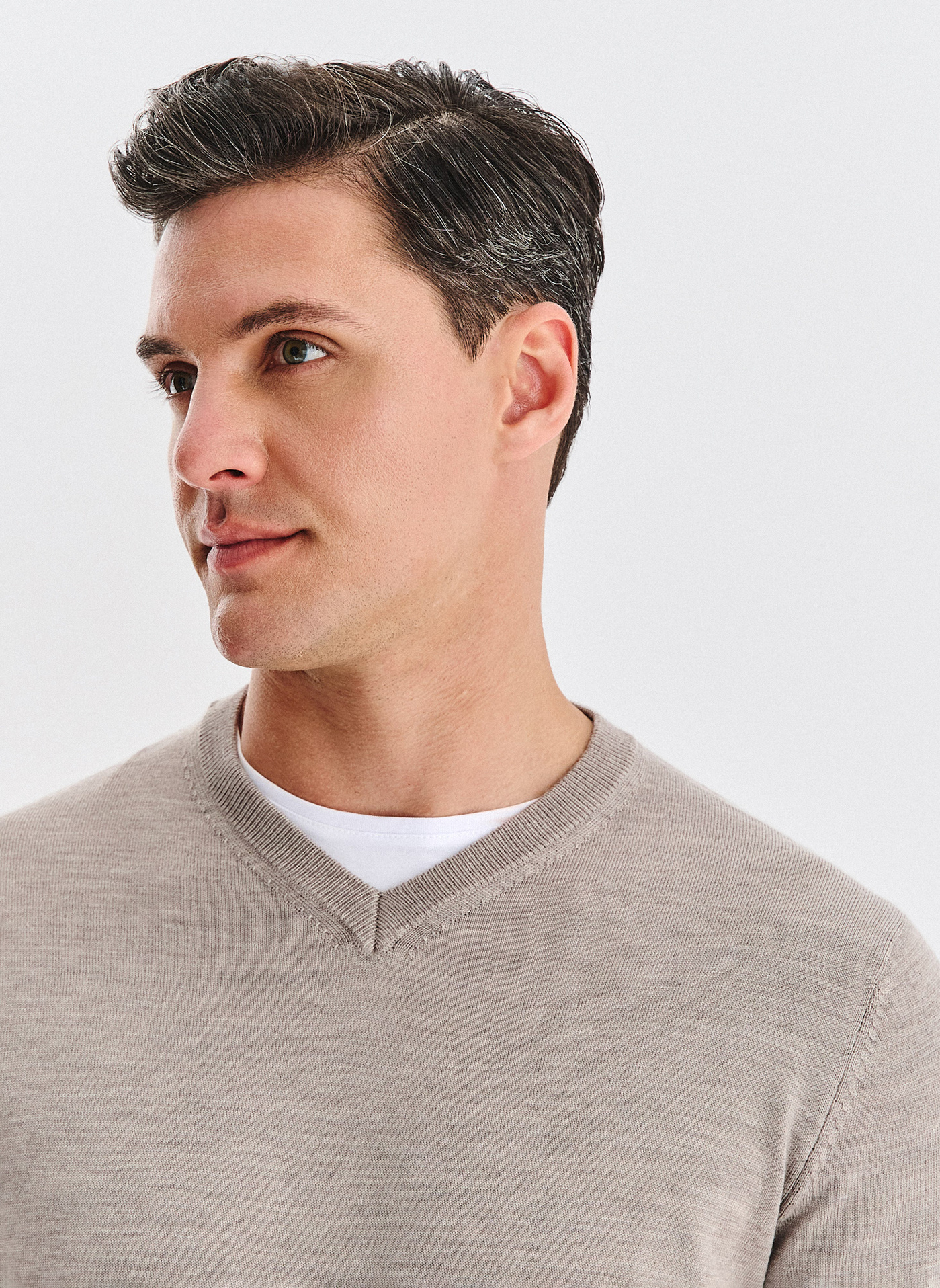 PAKO LORENTE - Wełniany sweter w kolorze beżowym - Pako Lorente