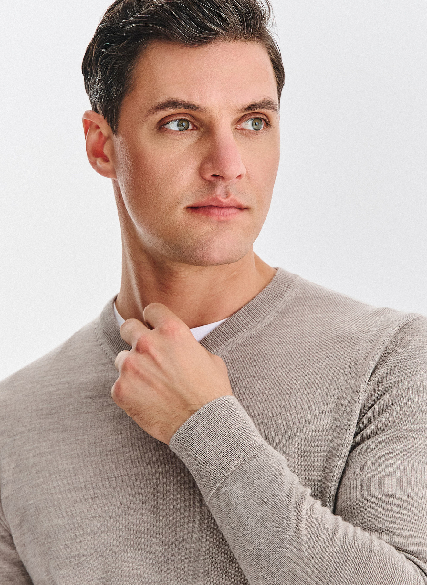 PAKO LORENTE - Wełniany sweter w kolorze beżowym - Pako Lorente