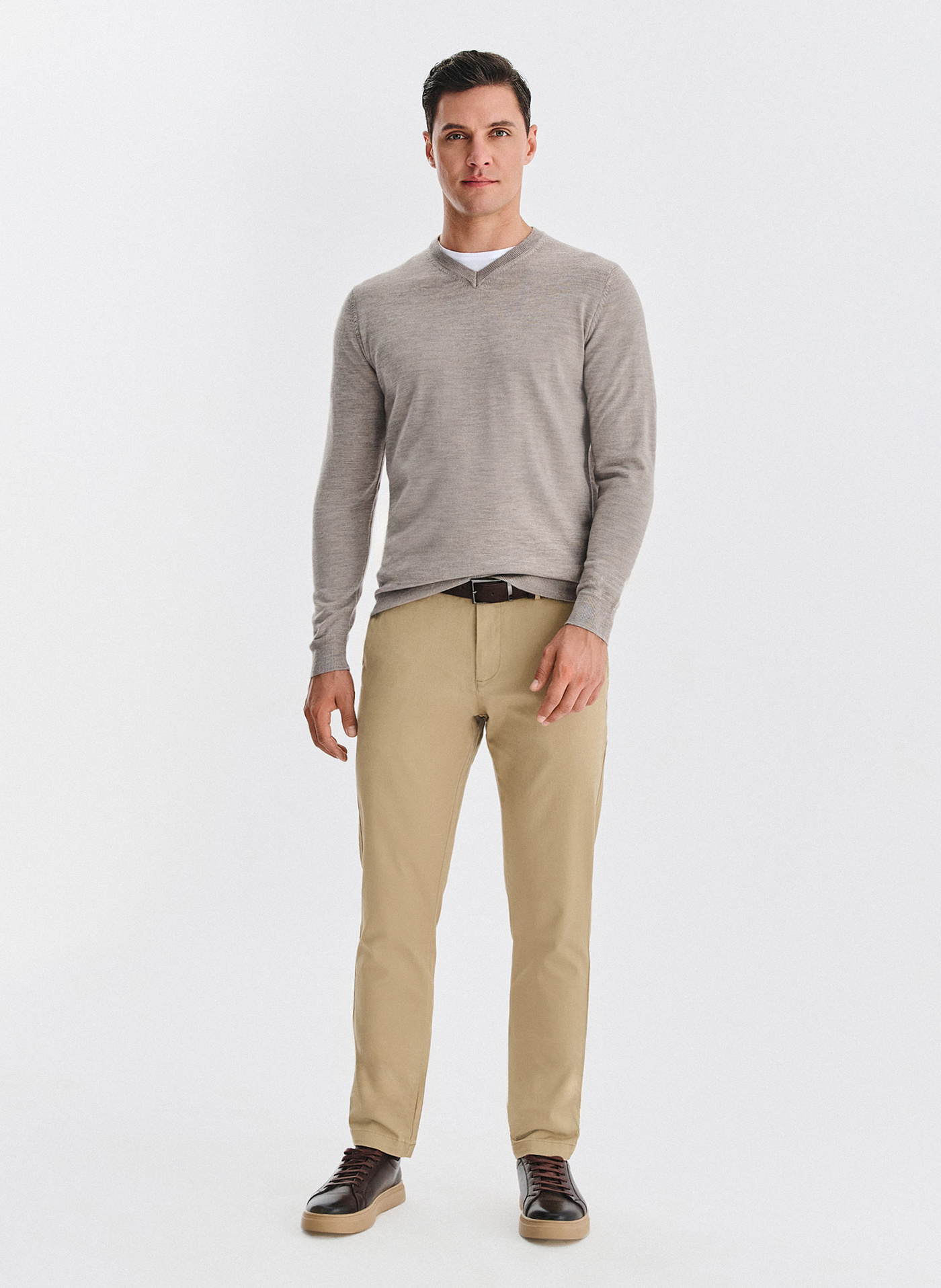 PAKO LORENTE - Wełniany sweter w kolorze beżowym - Pako Lorente