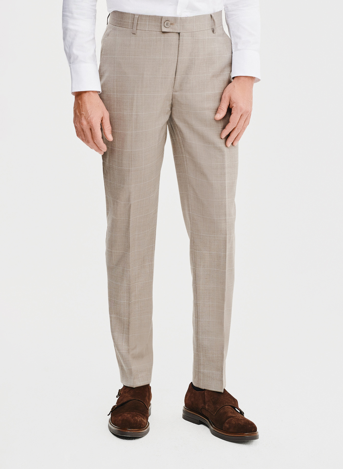 Garniturowe spodnie męskie w kratę - Pako Lorente