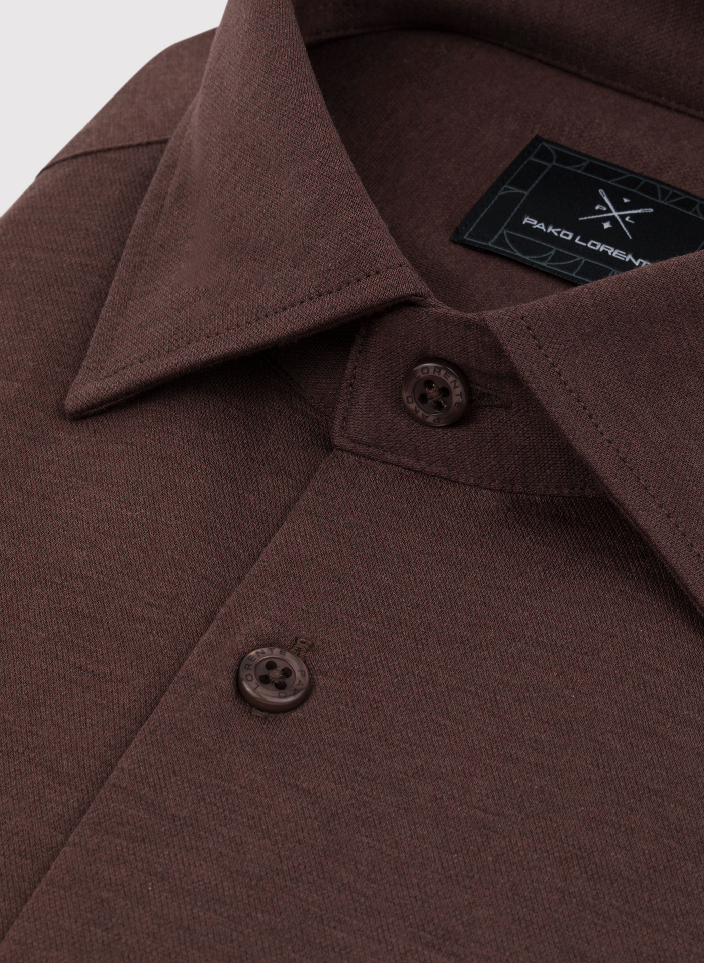 Ciemna brązowa bawełniana koszula męska - Pako Lorente