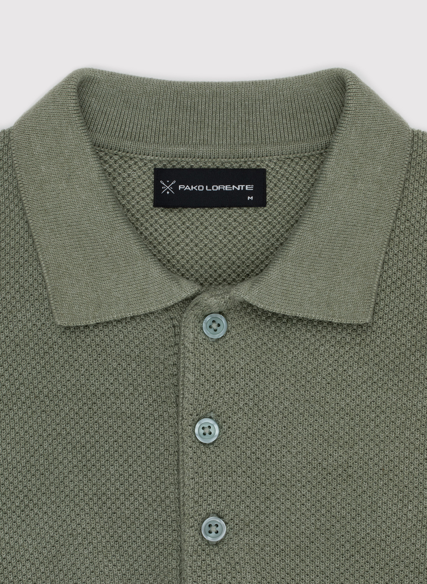 Zielony sweter męski z kołnierzykiem P24SF-2X-005-Z-0 - Pako Lorente - Pako Lorente
