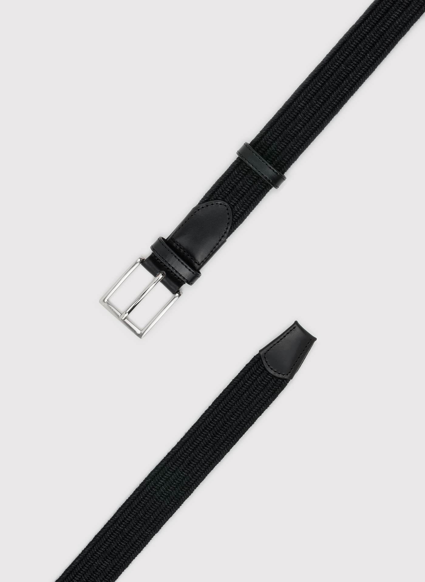 Czarny bawełniany pasek męski - Pako Lorente