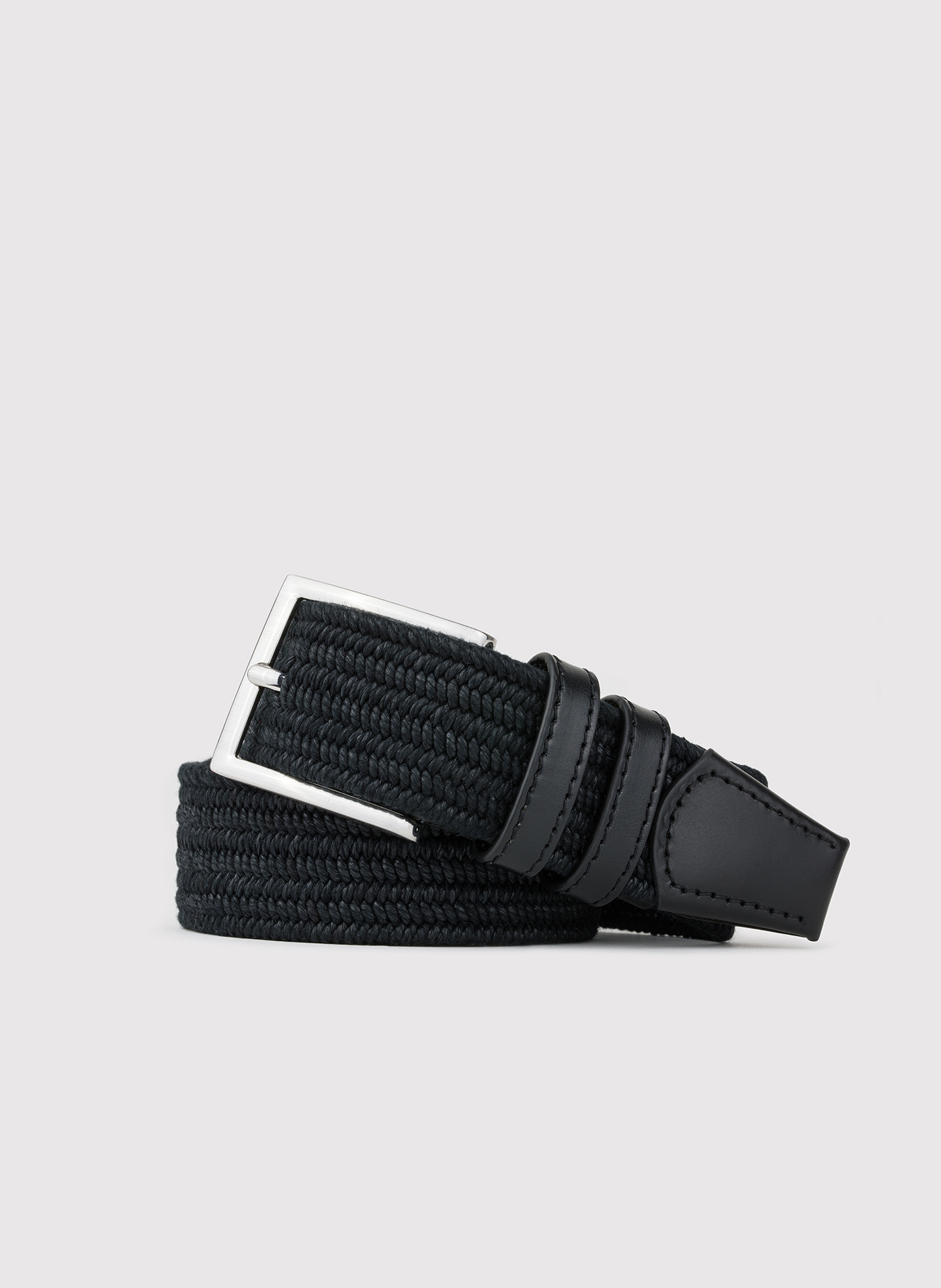 Czarny bawełniany pasek męski - Pako Lorente