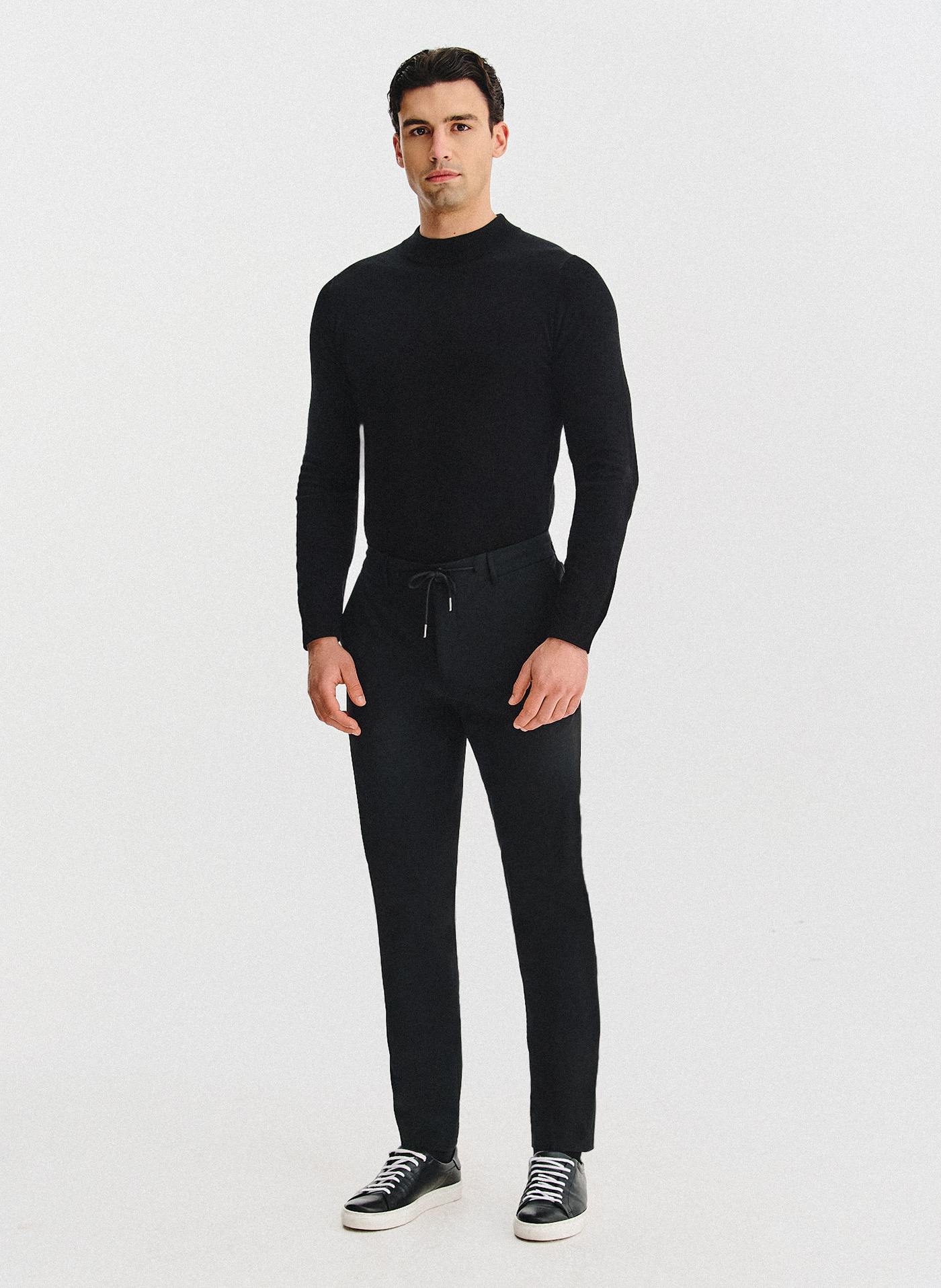 PAKO LORENTE - Czarny bawełniany półgolf męski - Pako Lorente