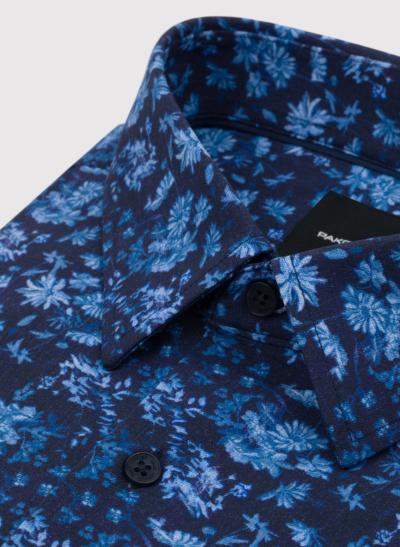 Granatowa dzianinowa koszula w kwiaty - Pako Lorente