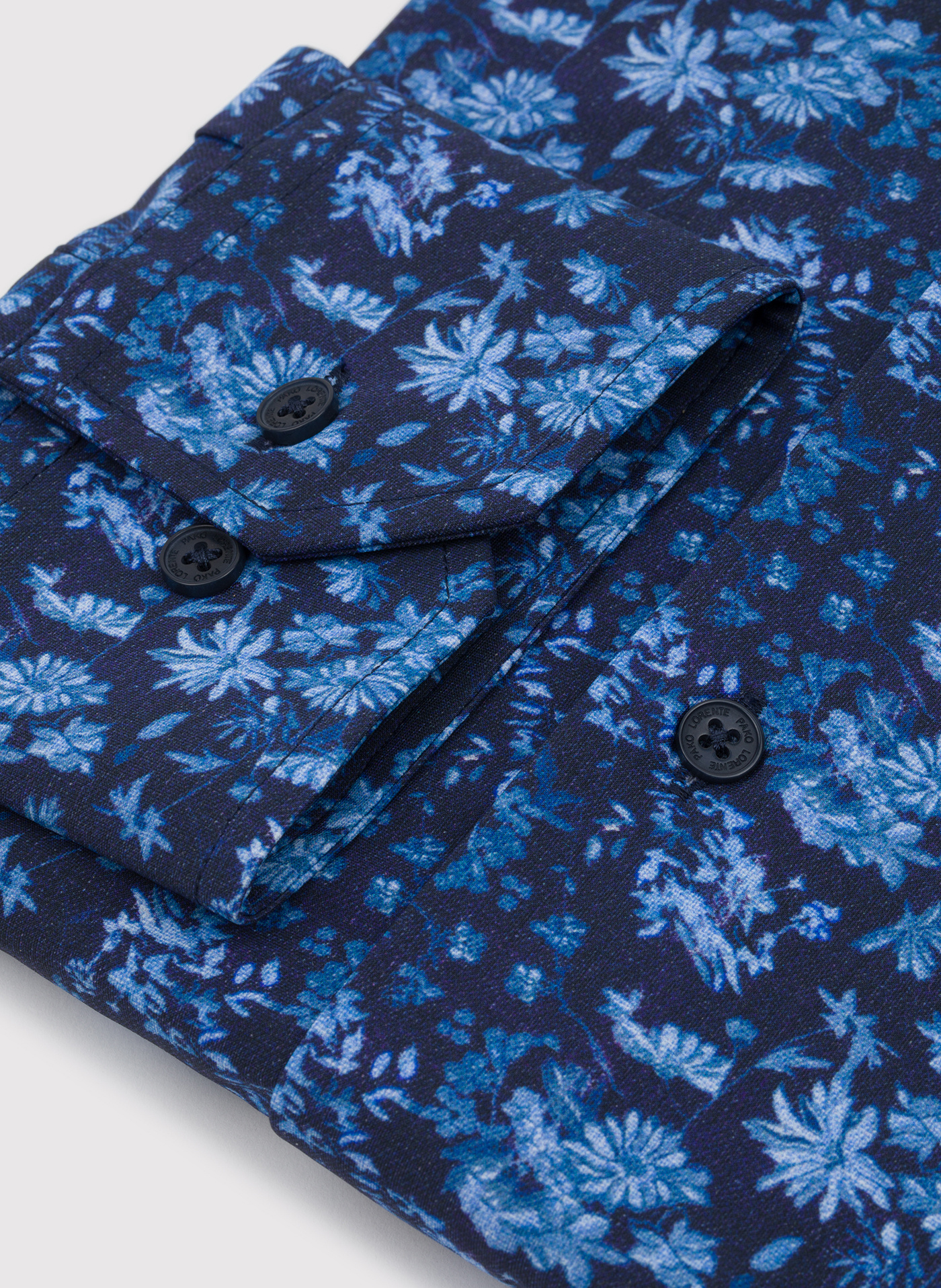 Granatowa dzianinowa koszula w kwiaty - Pako Lorente