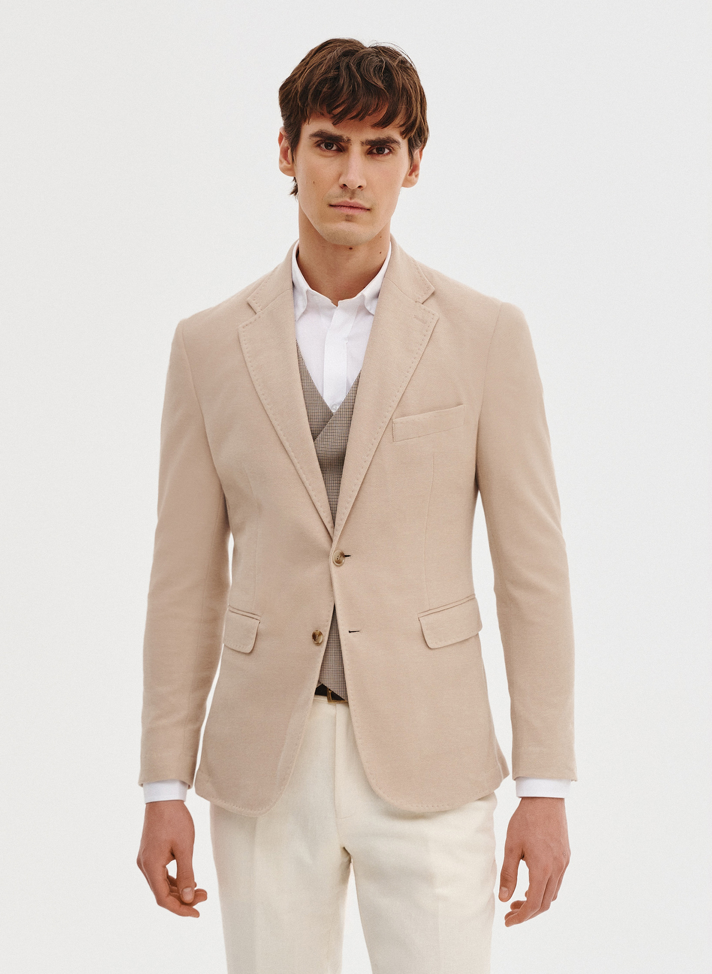 Dzianinowa marynarka w kolorze beżowym - Pako Lorente