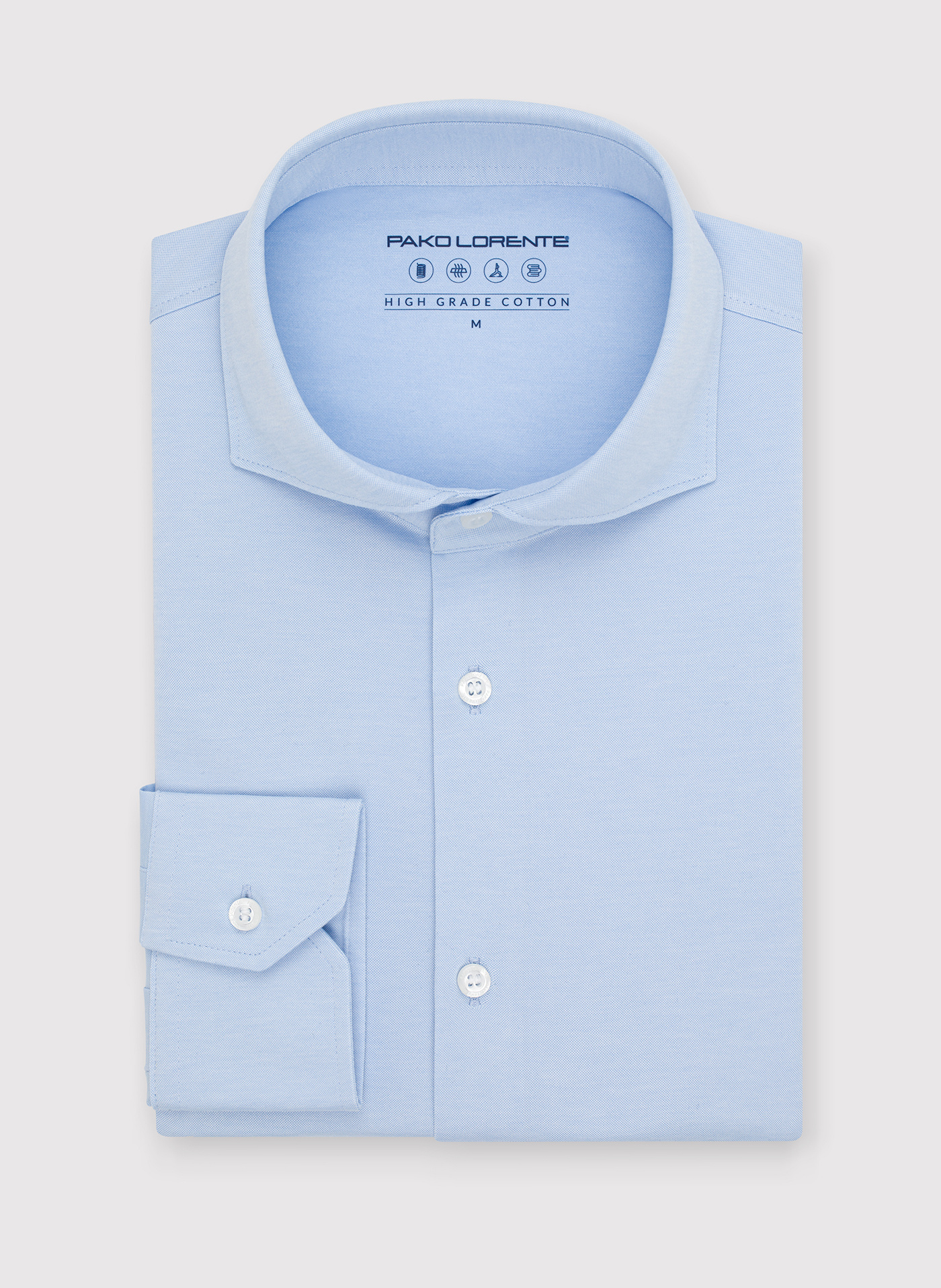 Niebieska koszula męska z długim rękawem - Pako Lorente