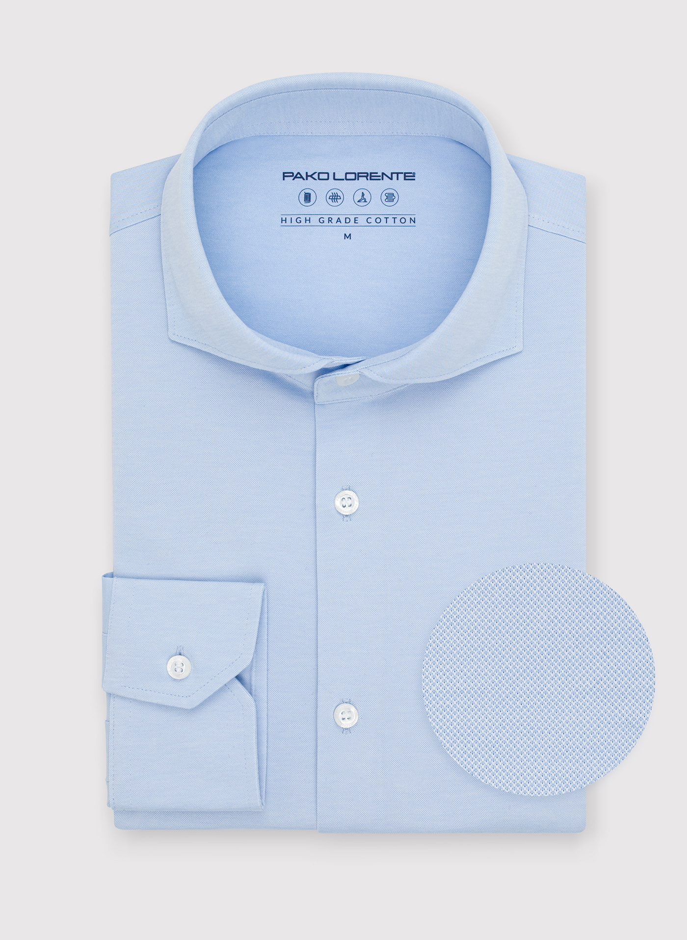 Niebieska koszula męska z długim rękawem - Pako Lorente