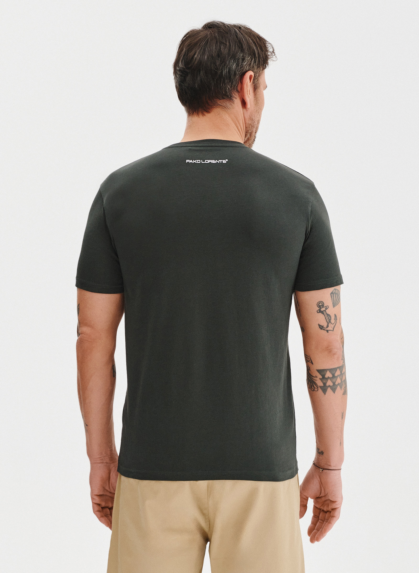 Bawełniany oliwkowy t-shirt - Pako Lorente