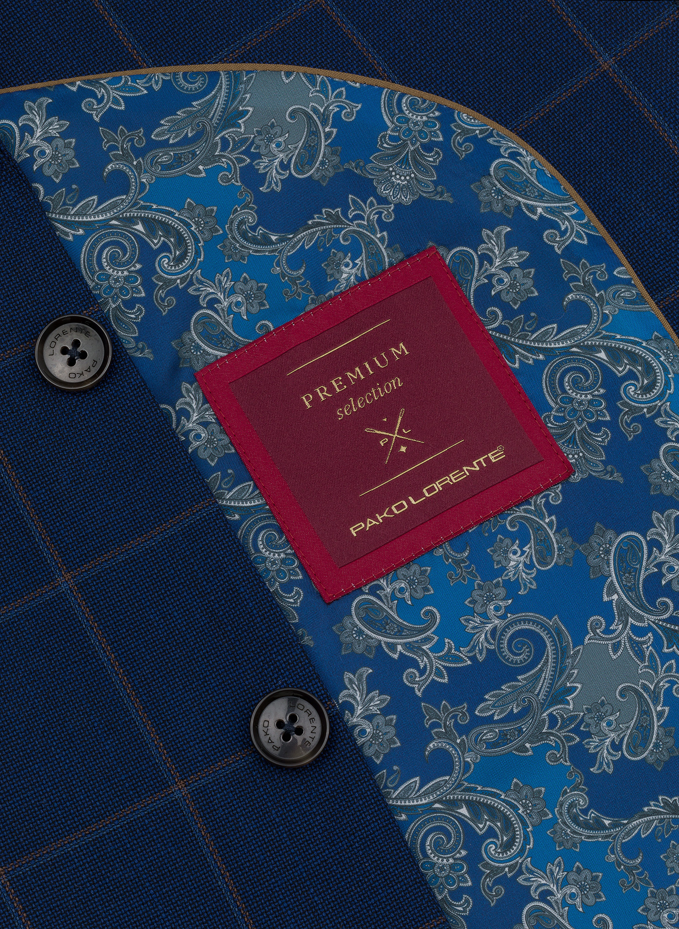 Granatowa marynarka casualowa w kratę - Pako Lorente