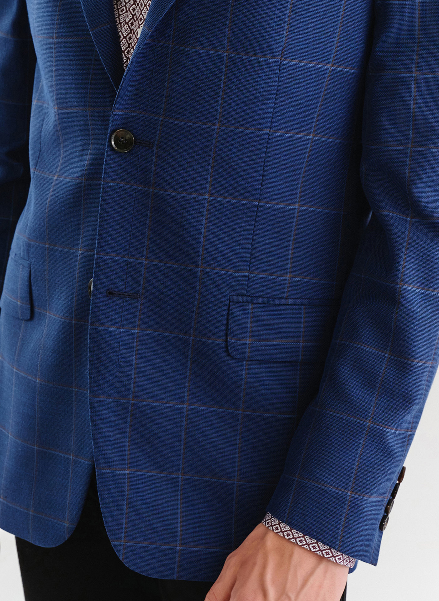 Granatowa marynarka casualowa w kratę - Pako Lorente