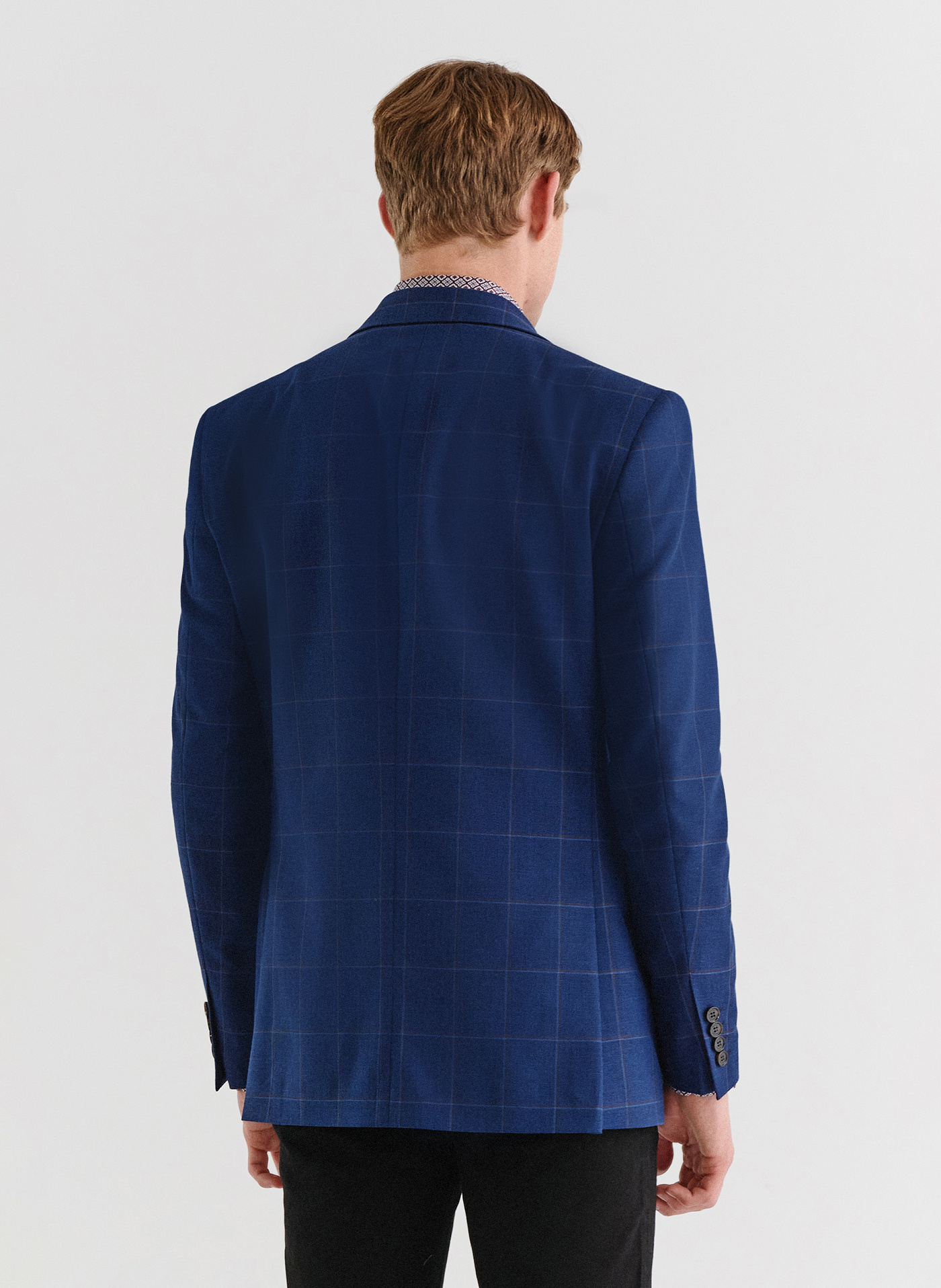 Granatowa marynarka casualowa w kratę - Pako Lorente