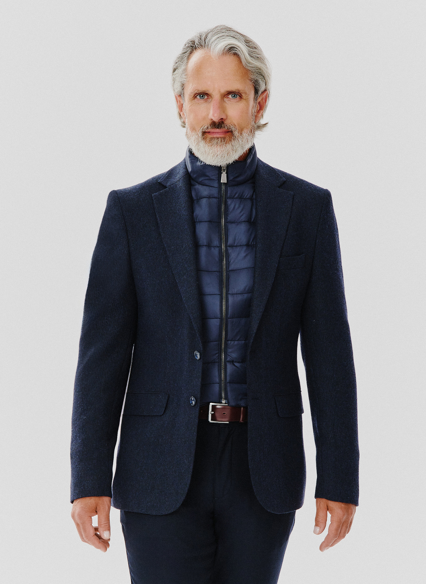 Granatowa marynarka męska z odpinaną podpinką - Pako Lorente