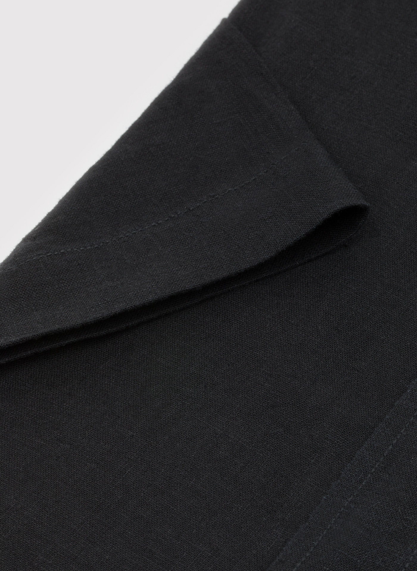 Lniana czarna koszula męska ze stójką - Pako Lorente