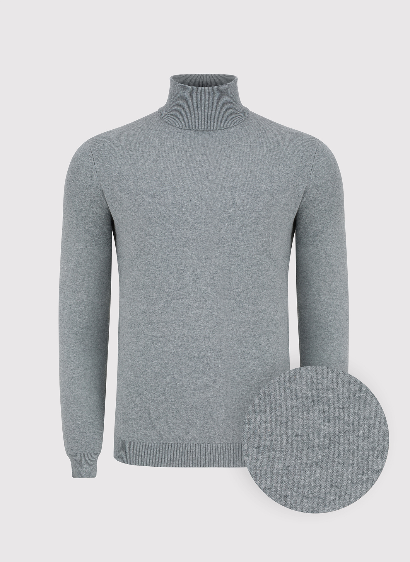 Szary gładki golf męski - Pako Lorente