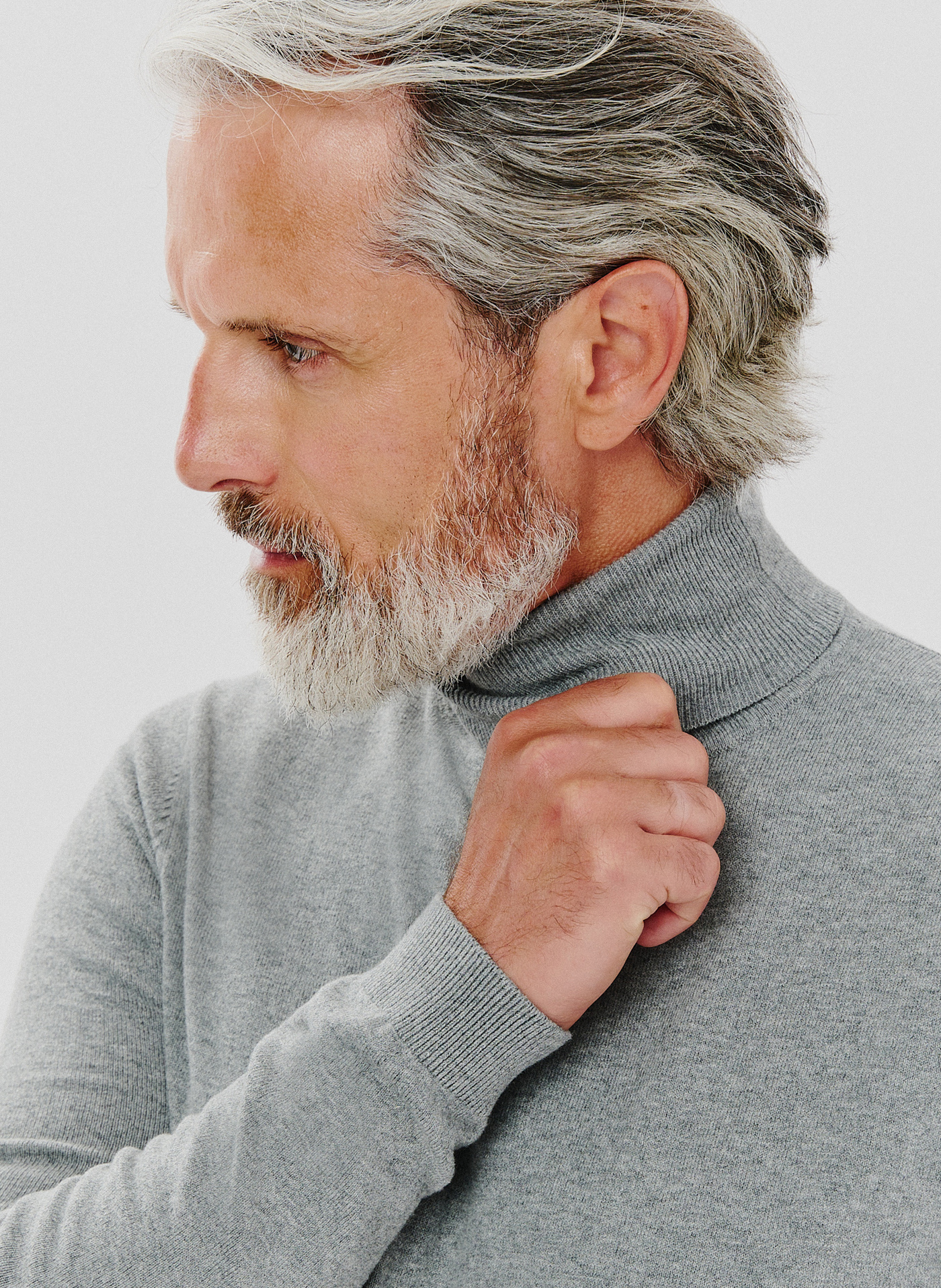 Szary gładki golf męski - Pako Lorente