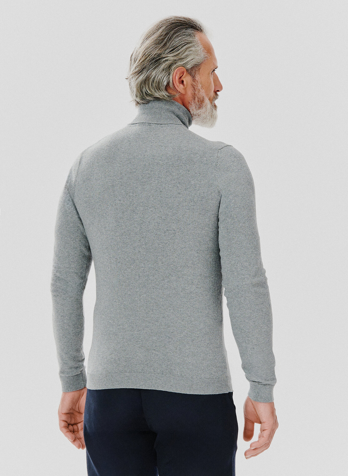 Szary gładki golf męski - Pako Lorente