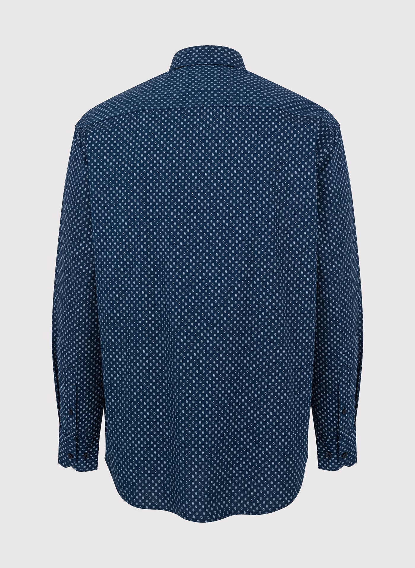 Granatowa koszula o prostym kroju we wzór paisley P24SF-1X-029-G-R - Pako Lorente - Pako Lorente