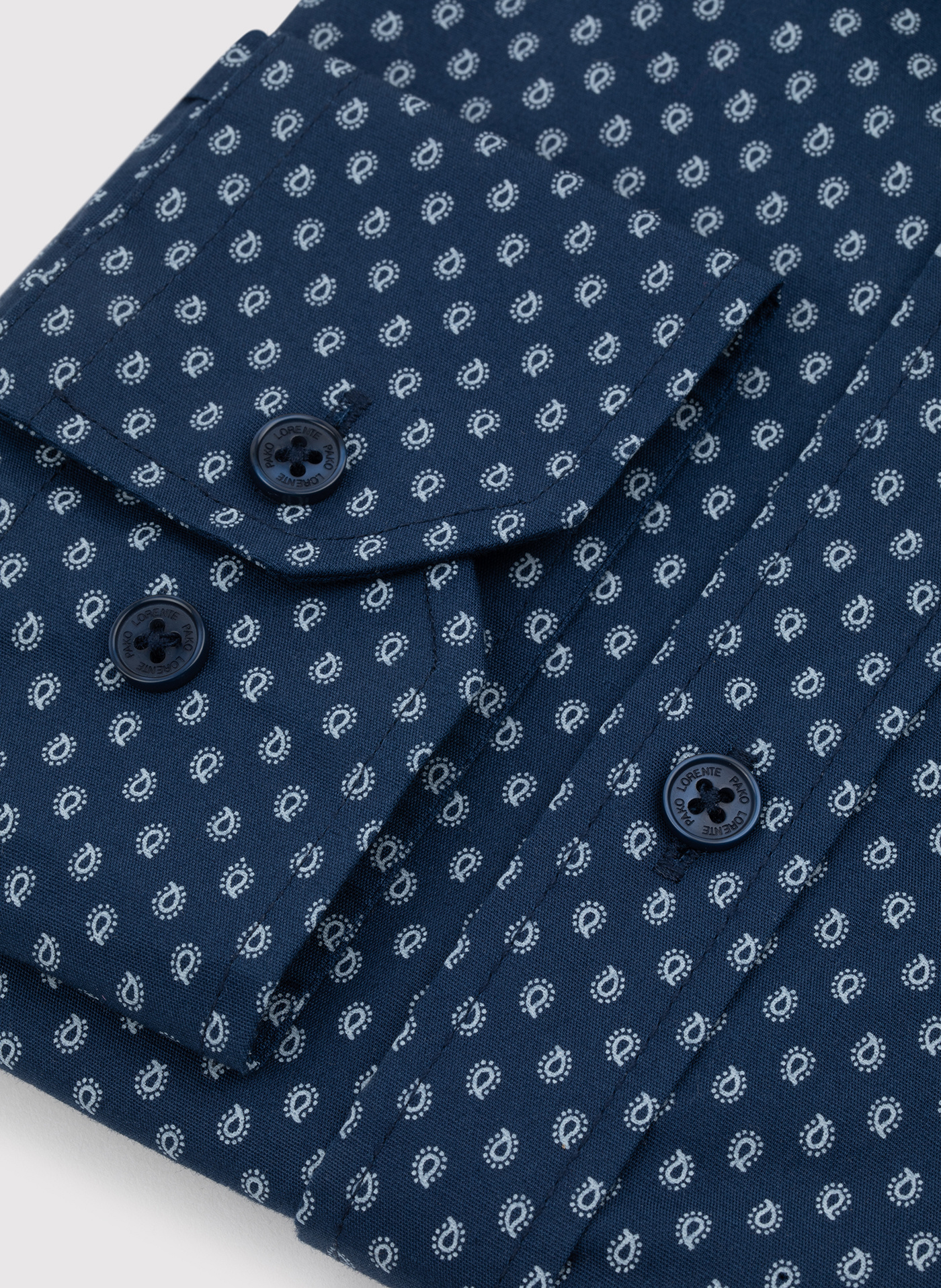 Granatowa koszula o prostym kroju we wzór paisley P24SF-1X-029-G-R - Pako Lorente - Pako Lorente