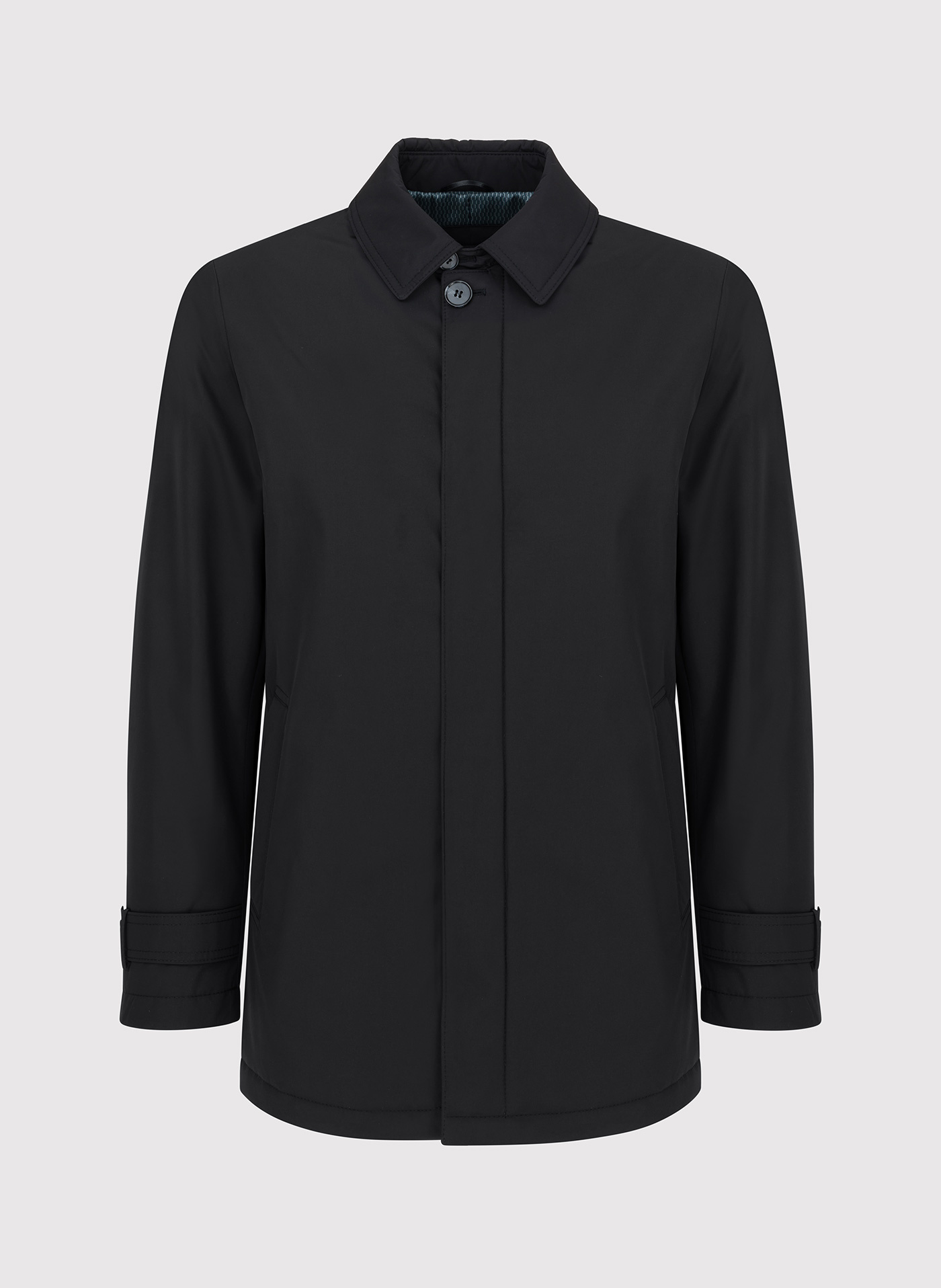 Czarny przejściowy płaszcz męski - Pako Lorente