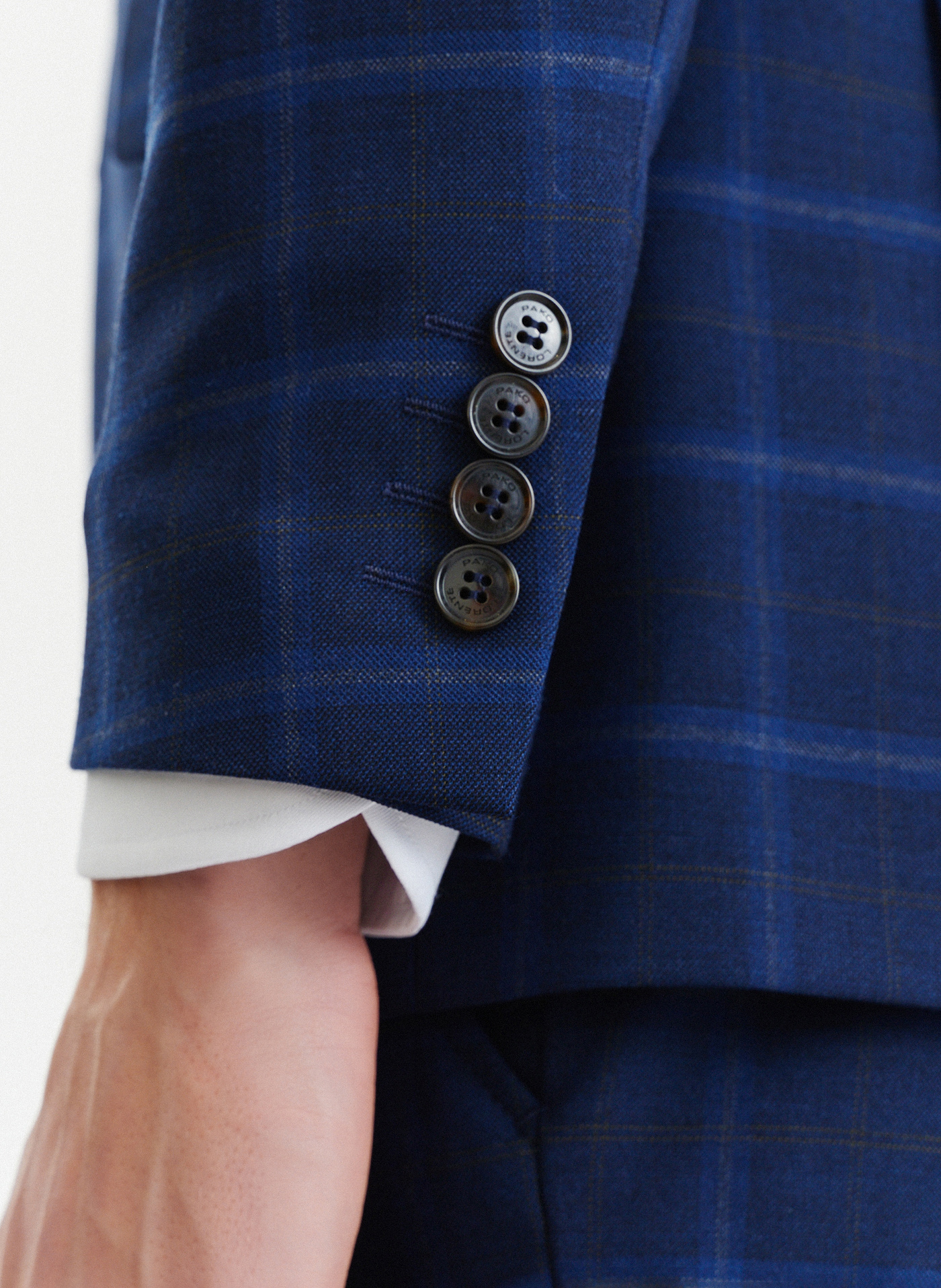 Kraciasta marynarka garniturowa z wełną - Pako Lorente