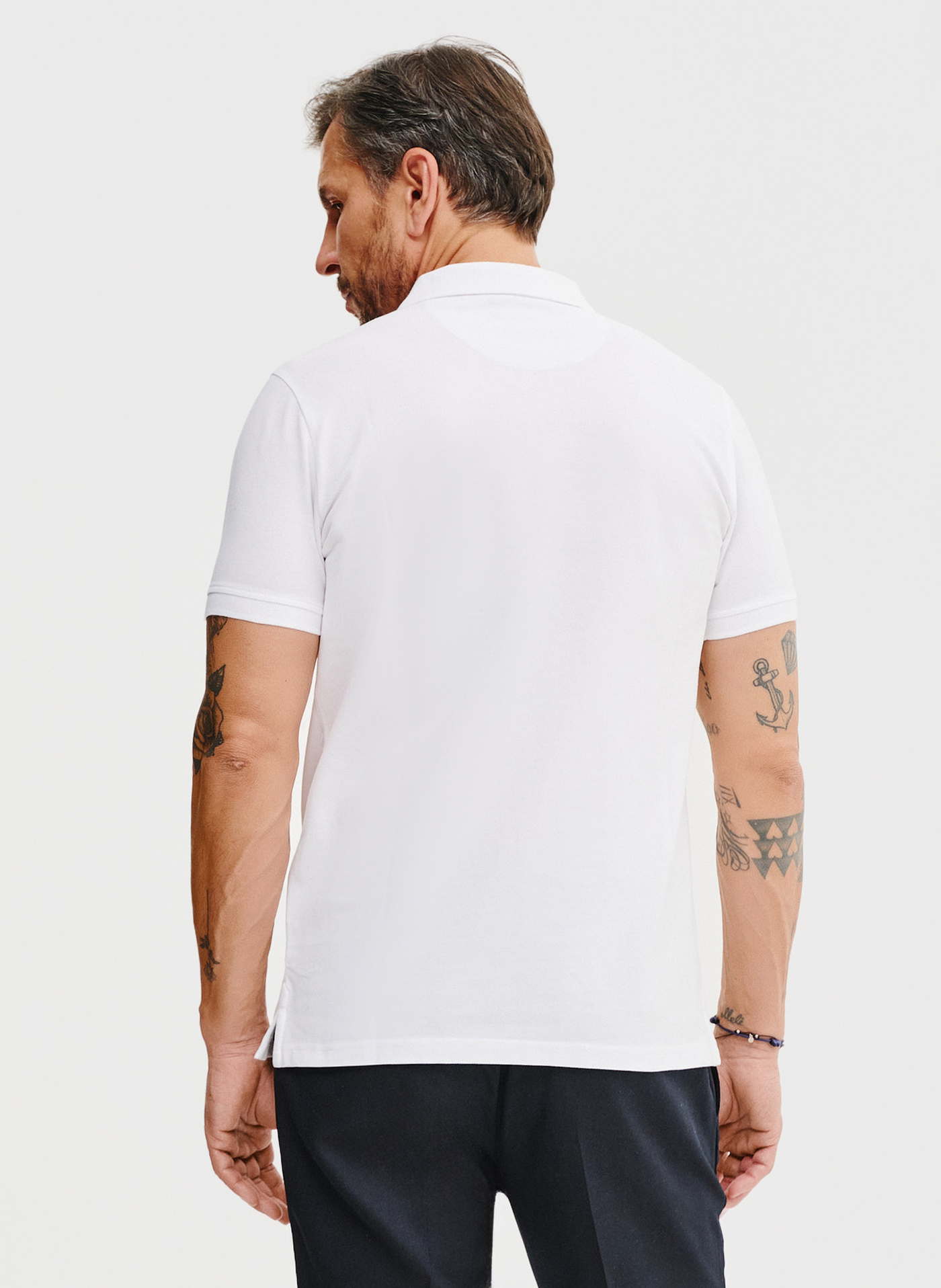 Gładki t-shirt polo w białym kolorze - Pako Lorente