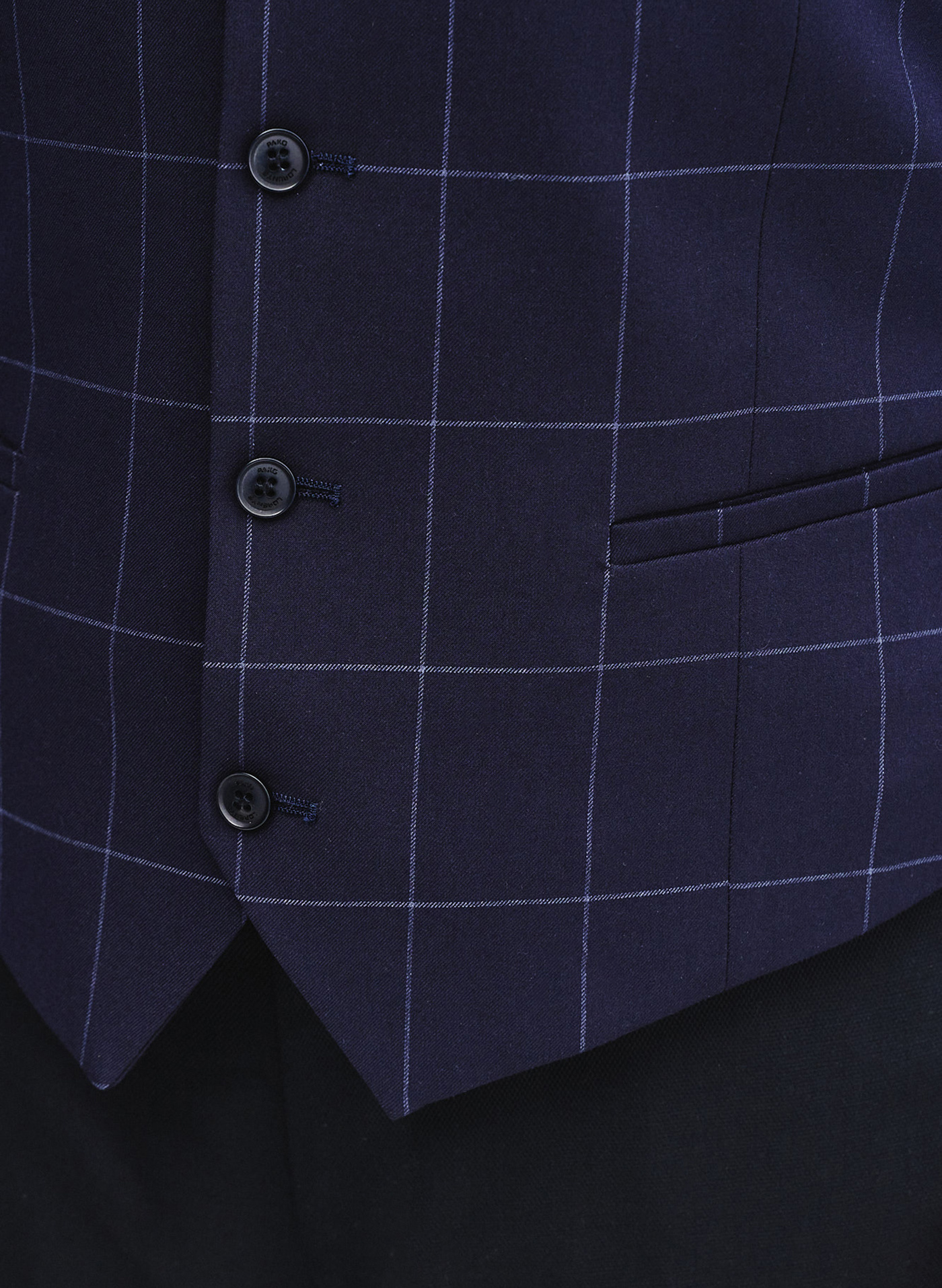 Granatowa kamizelka męska w kratę - Pako Lorente