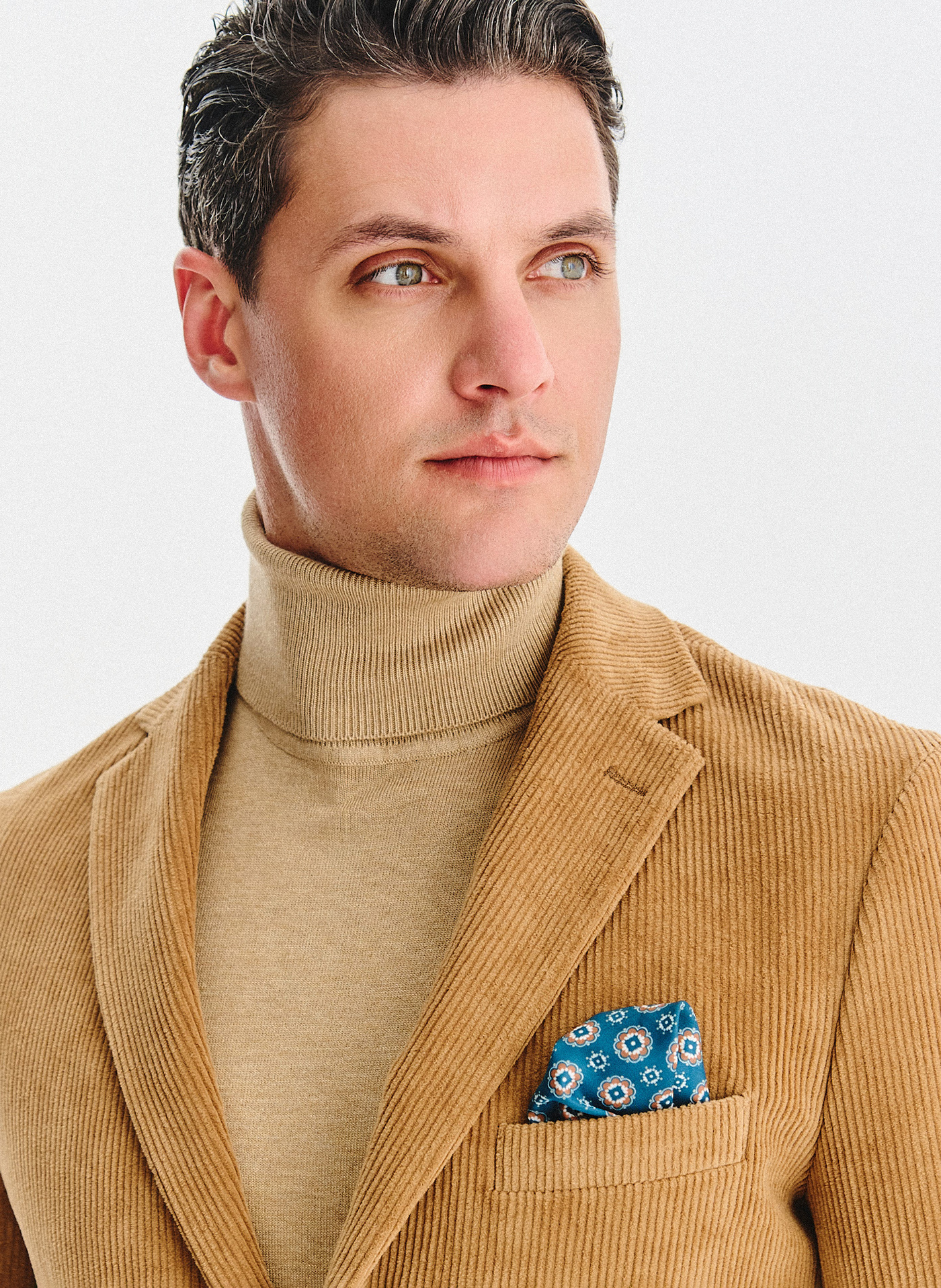 PAKO LORENTE - Beżowa sztruksowa marynarka męska - Pako Lorente