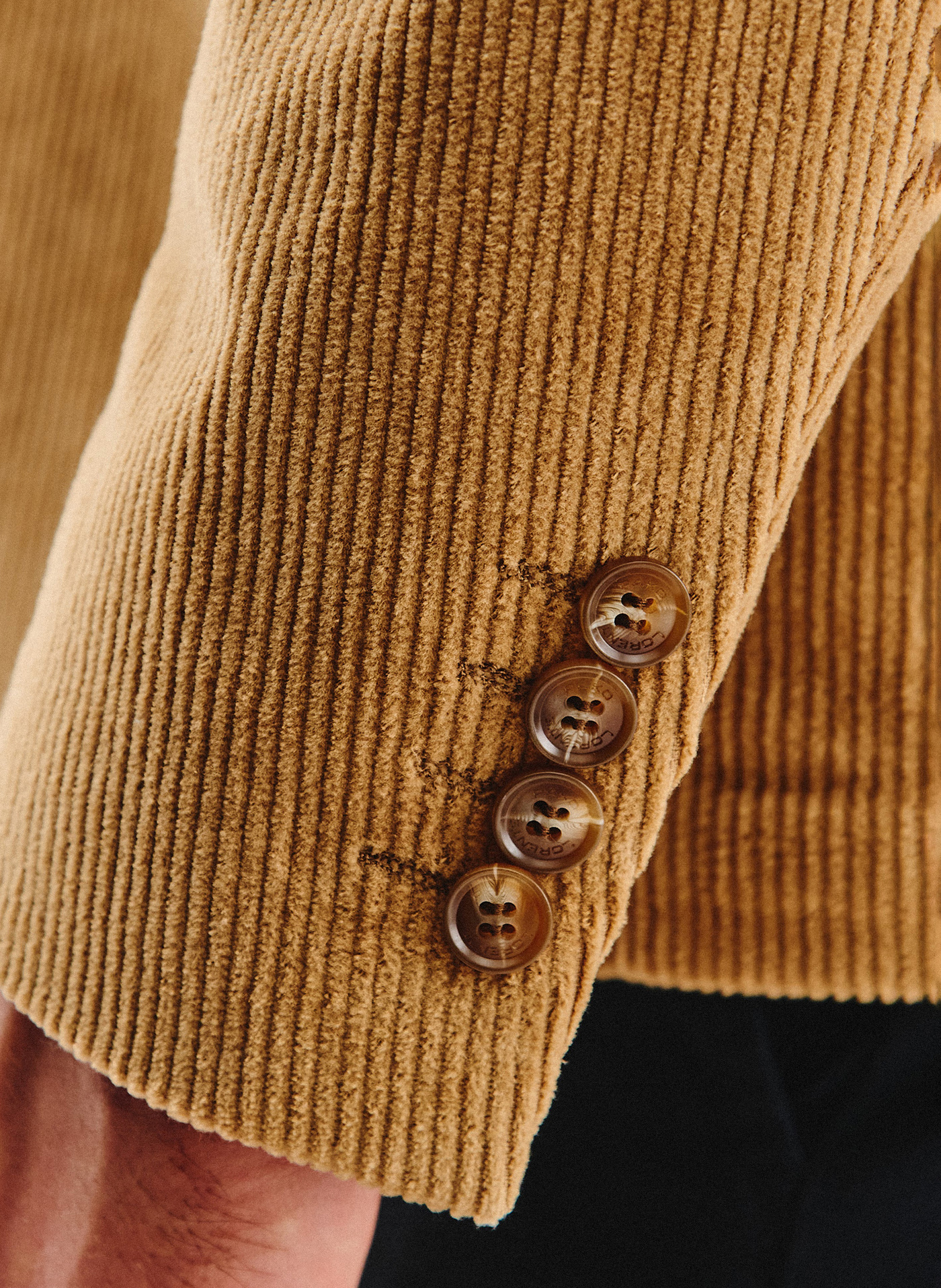 PAKO LORENTE - Beżowa sztruksowa marynarka męska - Pako Lorente