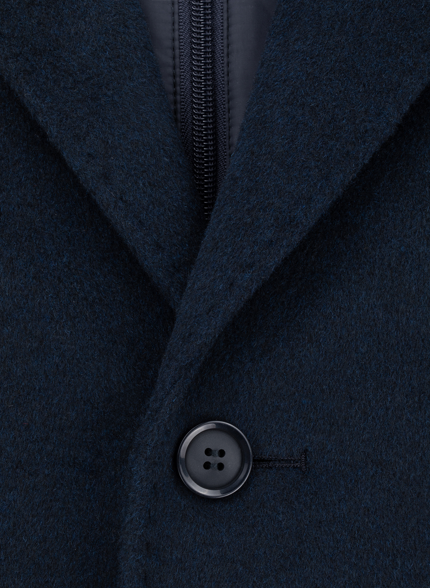 Granatowy płaszcz męski z odpinaną stójką - Pako Lorente