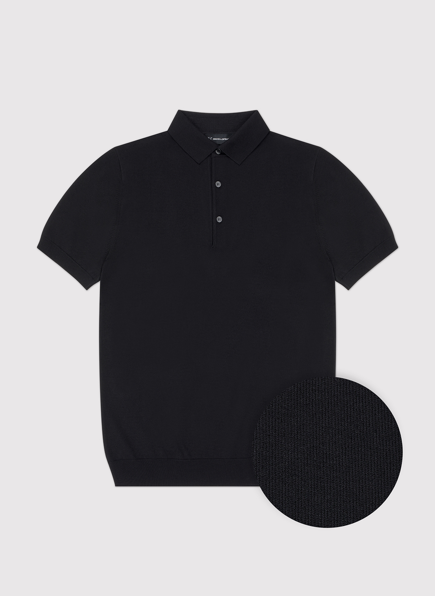 Czarny t-shirt polo - Pako Lorente