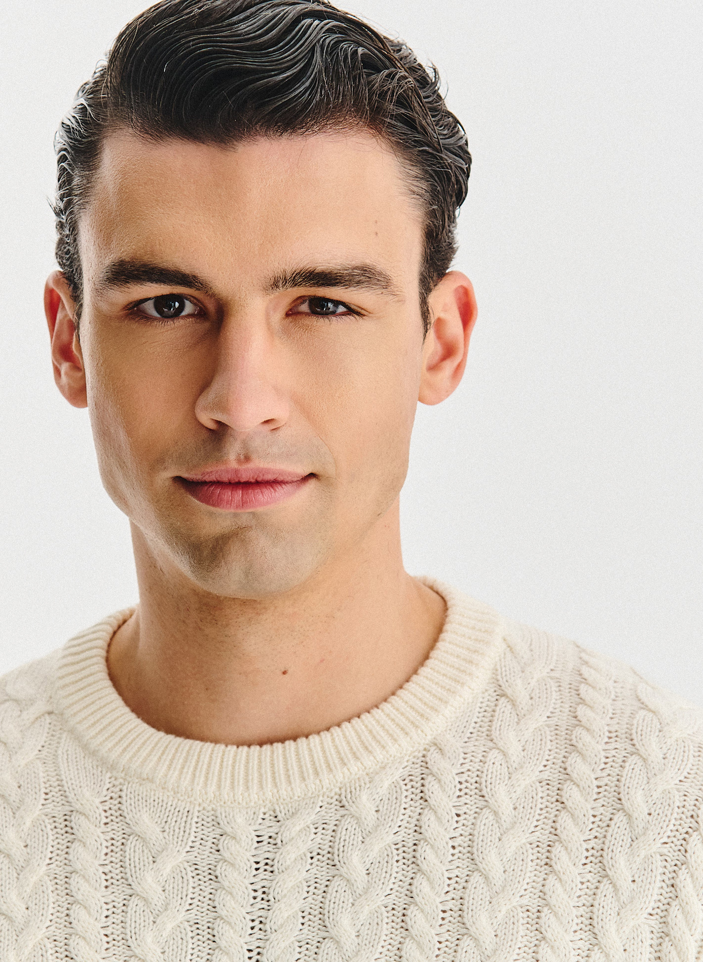 PAKO LORENTE - Beżowy sweter męski z kaszmirem - Pako Lorente