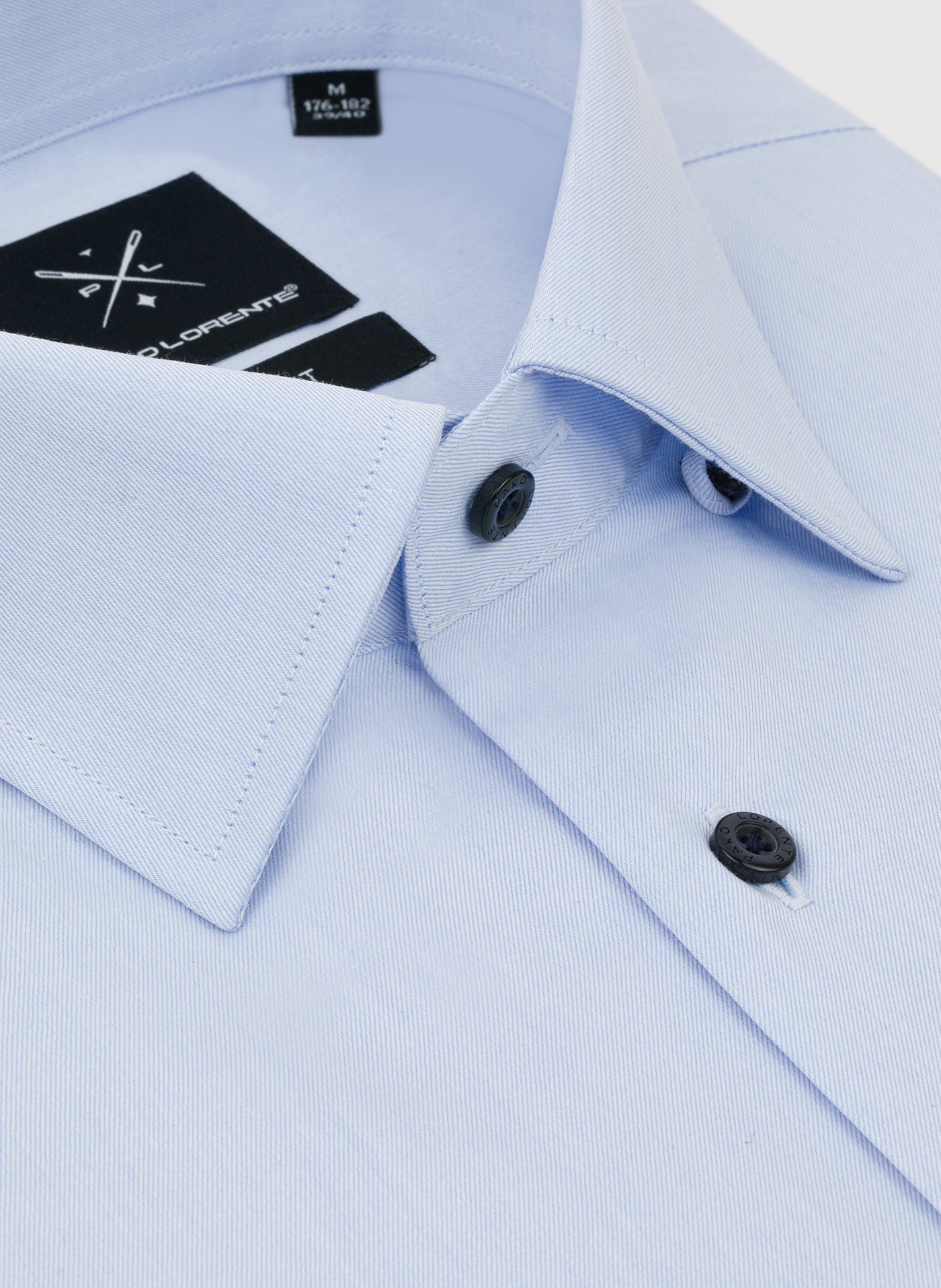 Gładka bawełniana koszula męska długi rękaw - Pako Lorente