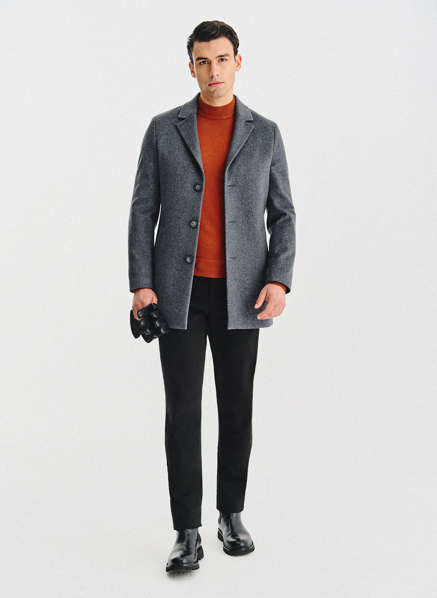 Szary płaszcz z wełną - Pako Lorente