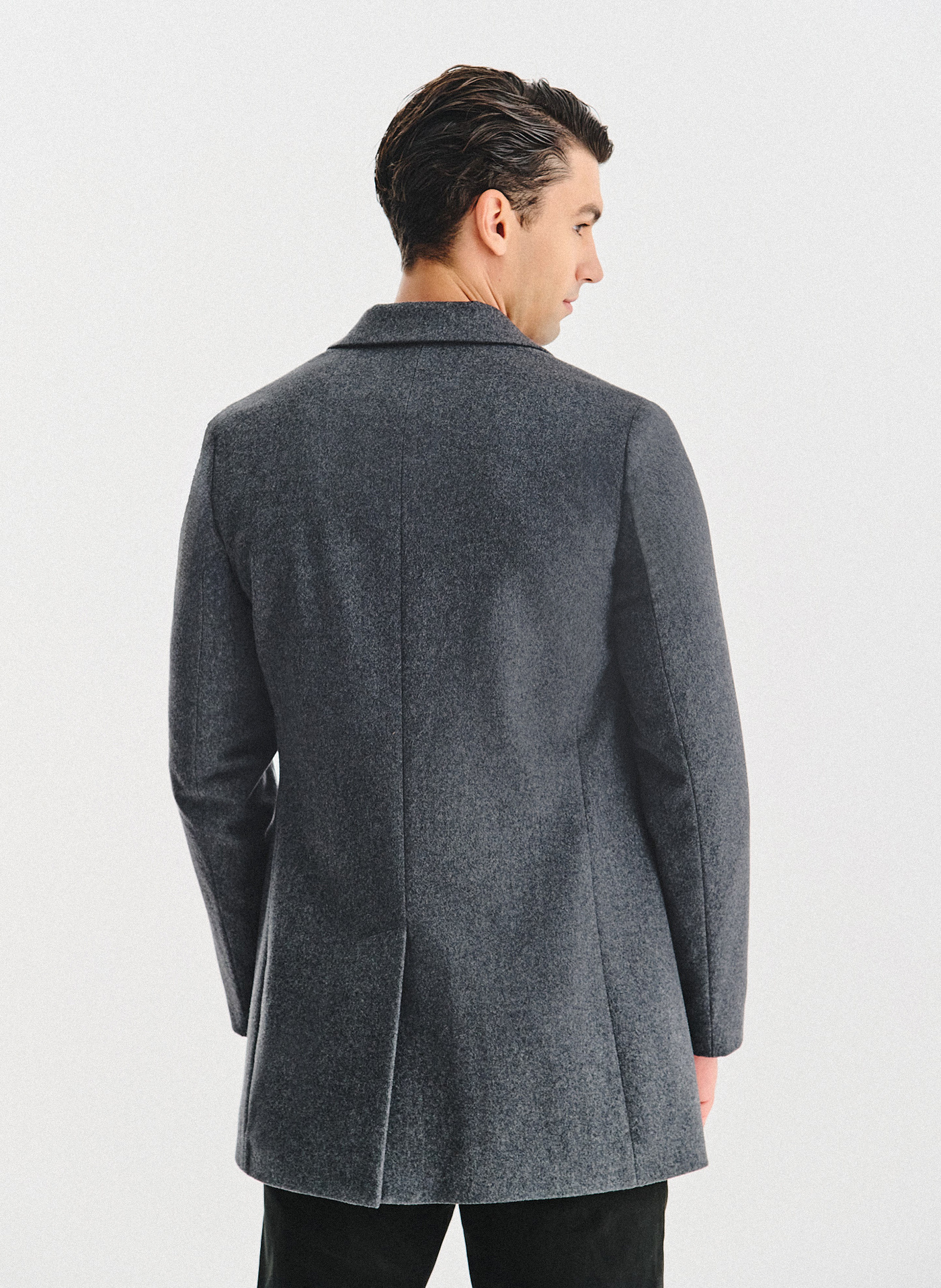 Szary płaszcz z wełną - Pako Lorente