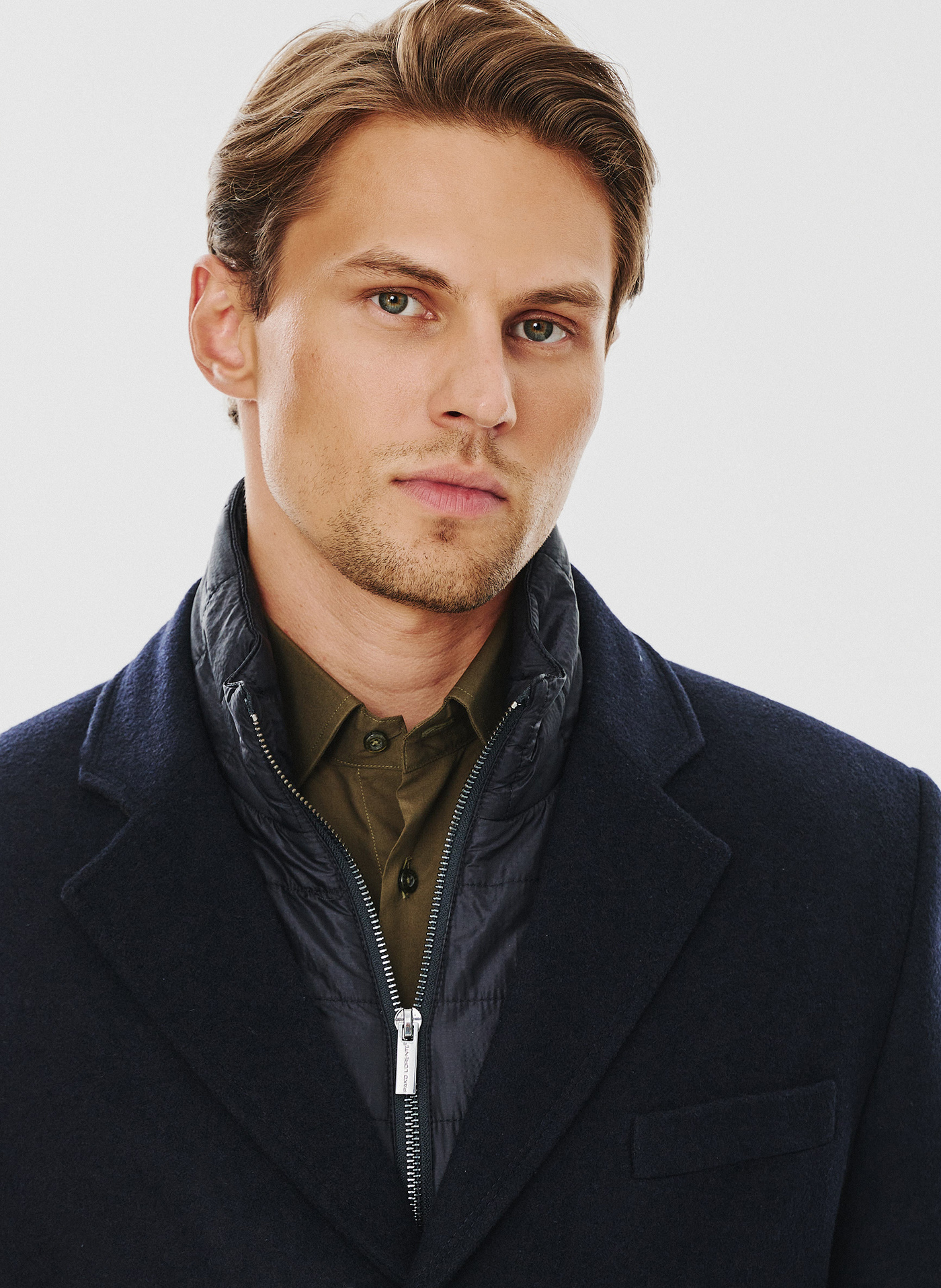 Męski płaszcz z wełną w kolorze granatowym - Pako Lorente